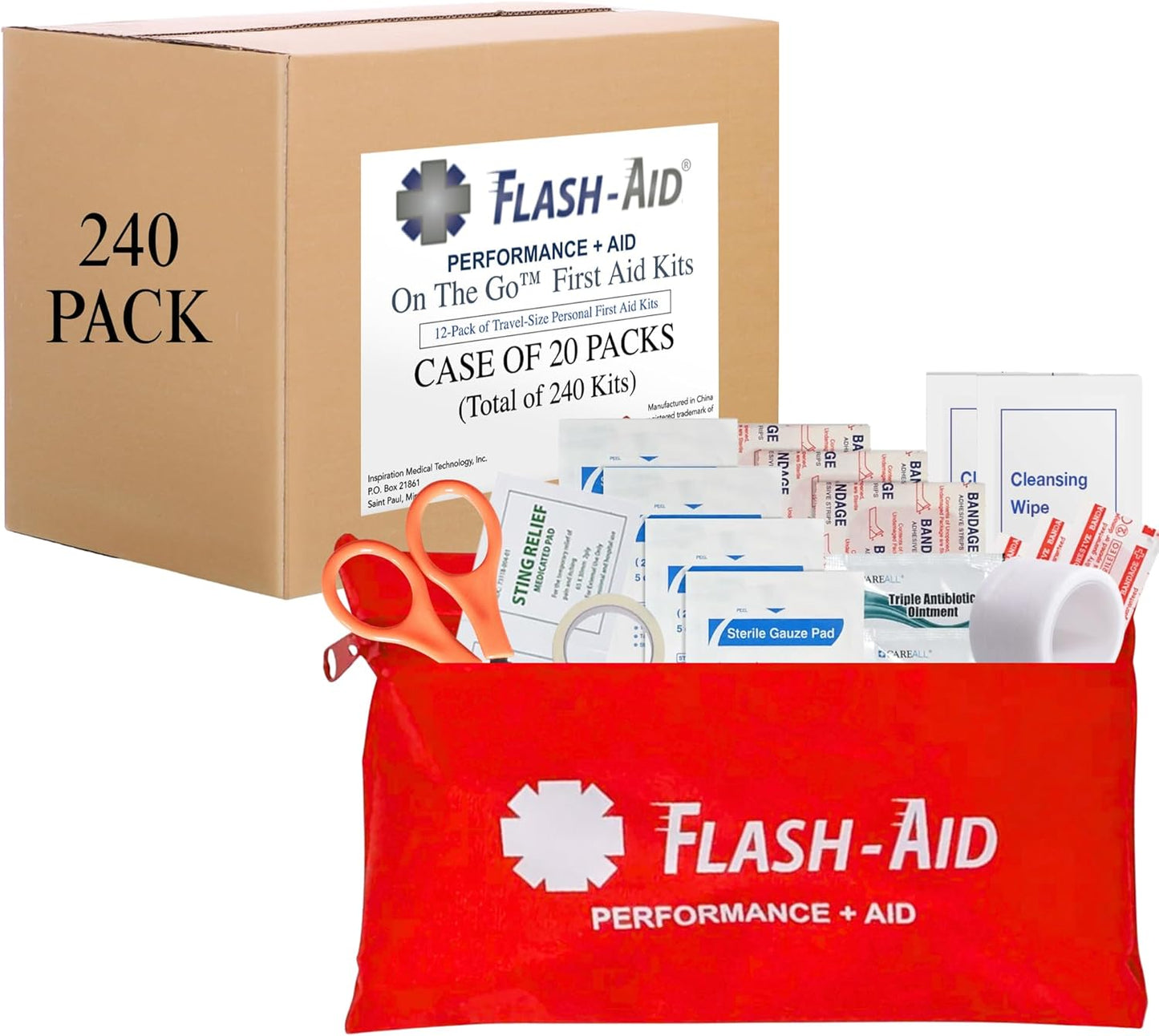Bulk 240-Pack Mini First Aid Kits – Compact Travel IFAKs in Reusable Pouches – First Aid Supplies for Emergency Preparedness, Events, Corporate Safety, Classrooms, Schools, and Outreach Programs