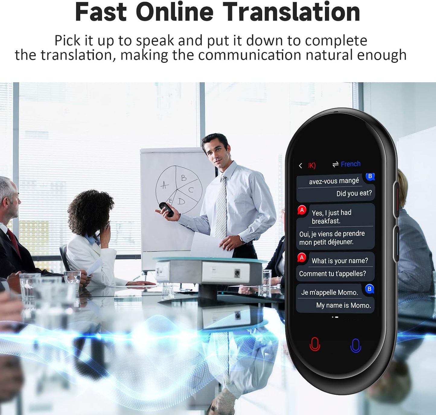 Language Translator Device, Portable Translator No WiFi Needed, Offline Voice Photo Translation, 137 Languages Supported, High Accuracy Translator Device for Travel Business Learning (Black)