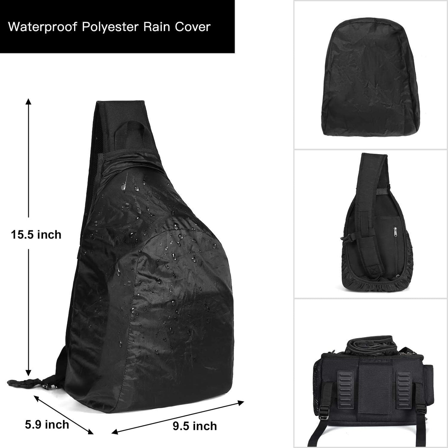 MOSISO Camera Bag Sling Backpack, DSLR/SLR/Mirrorless Full Open Camera Case with Tripod Holder&Rain Cover&Modular Insert, Photography Backpack Compatible with Canon/Nikon/Sony/Fuji, Black