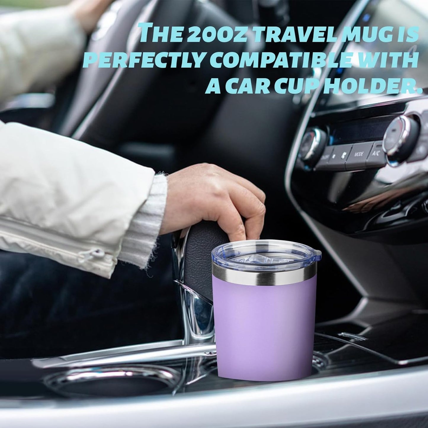 20oz Tumbler with Straw and Brush, Stainless Steel Vacuum Insulated tumbler, Double Wall Insulated Coffee Tumbler for Outdoor, Home, Travel,Office (Lilac,1pcs)