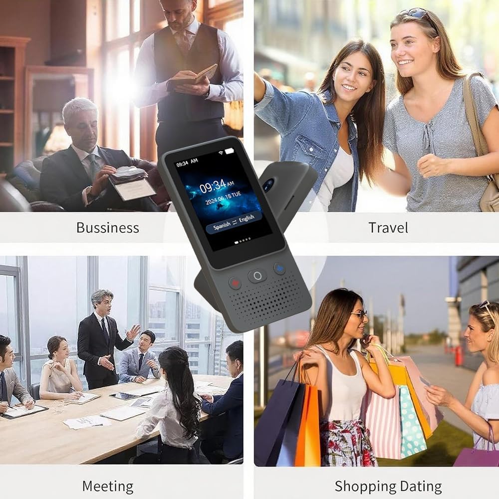 Language Translator Device, Traductor - 2025 Upgraded ChatGPT AI Translator No WiFi Needed, Instant Two-Way 138 Language Voice Translator, Offline/Recording/Photo Translation for Business Travel Study