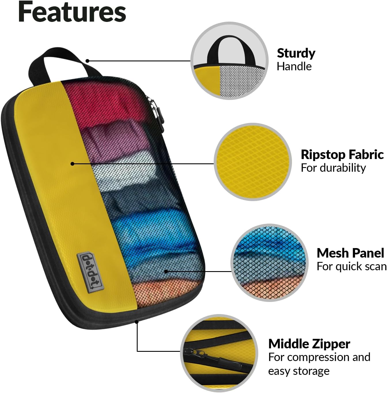 Large Compression Packing Cubes for Travel - 5 Pcs set of Packing Cubes Compression, Carry on Suitcase Organizer Bags - Travel Cubes Organizer Bags for Luggage