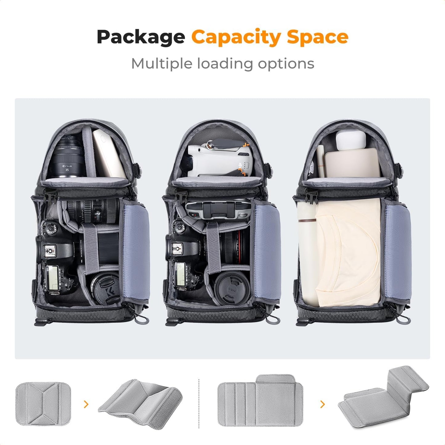 K&F CONCEPT Camera Sling Bag Crossbody Bag Camera Shoulder Backpack DSLR/SLR/Mirrorless Photography Bags Compatible with Canon/Nikon/Sony/Fuji/Gopro/DJI