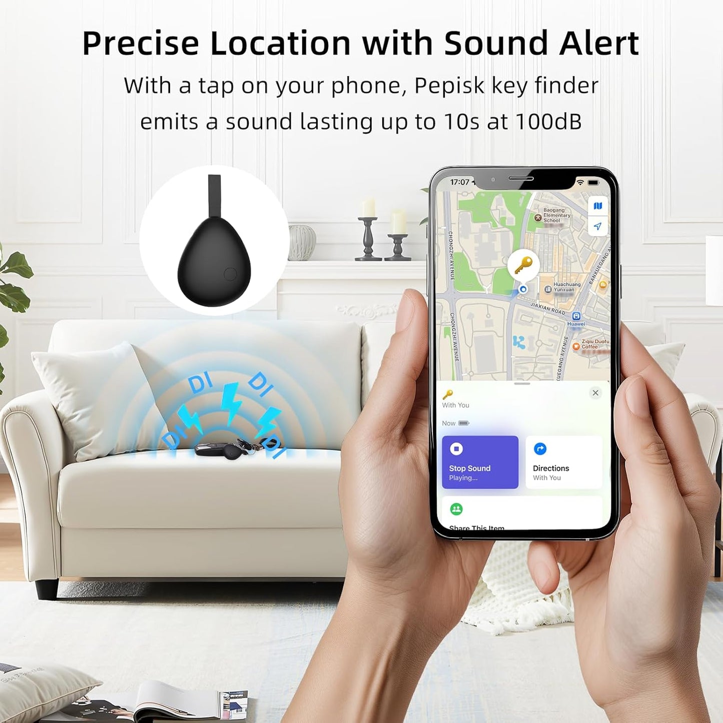 [Apple MFi Certified] Air Tracker Tags 4 Pack (iOS Only), Bluetooth Tracker for Apple Find My, Replaceable Battery, Key Finder and Item Locator Smart Tag for Keys, Bags, Luggage, Pets, Wallet