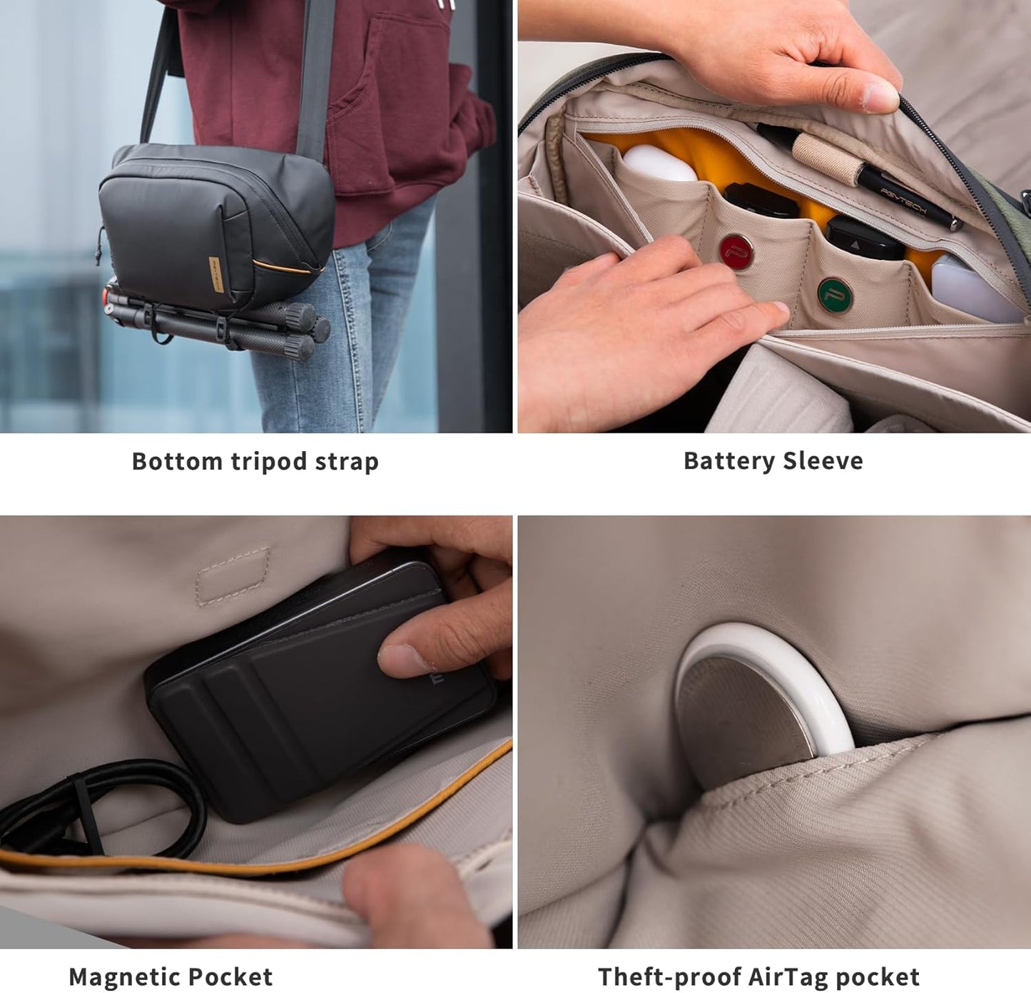 PGYTECH OneGo Solo V2 Camera Sling Bag, 4L Camera Chest Bag Crossbody Fanny Pack for Urban Travel Photographers, Small Shoulder Slingpack for Sony/Canon/Nikon/Mirrorless, Green