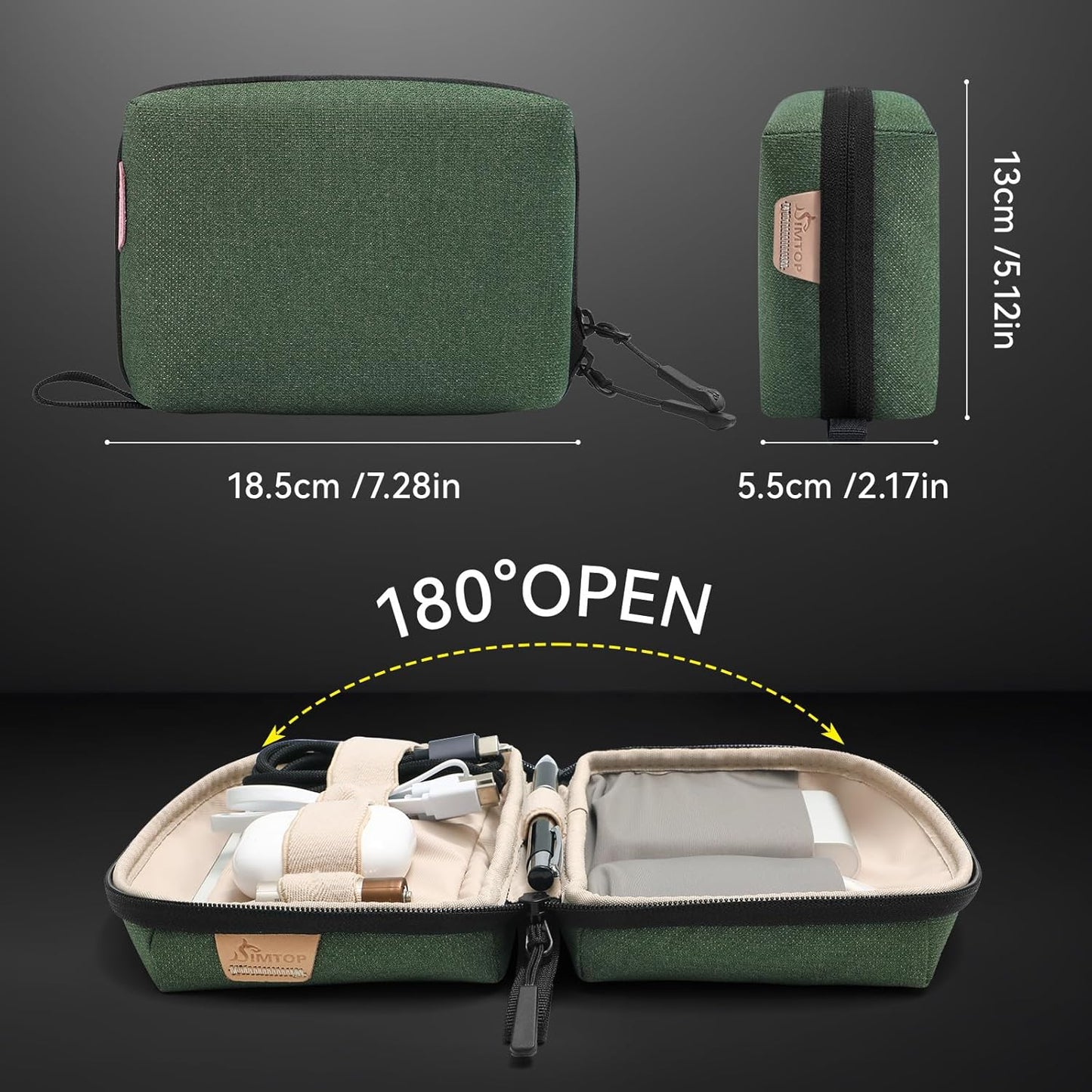 SIMTOP Electronics Organizer Cord Organizer Travel Case, Small Tech Bag for Cords, Chargers, Power Bank, Earbuds – Portable Cable Pouch for Office, Business Trip, Commute – Water & Scratch-Resistant