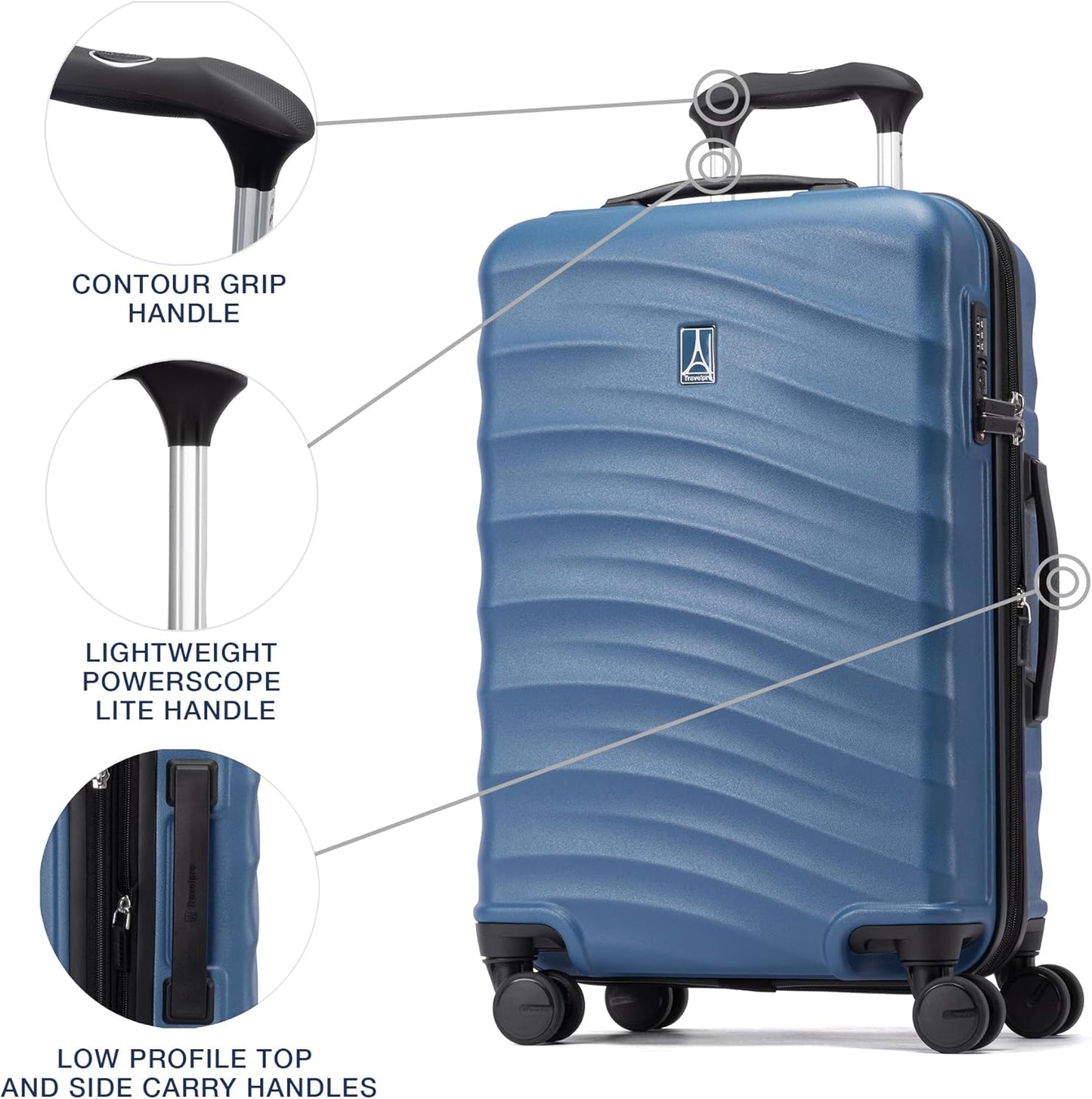 Travelpro Maxlite Air V2 Hardside Expandable Carry on Luggage, 8 Spinner Wheels, Lightweight Hard Shell Suitcase, TSA lock, Ensign Blue, Carry On 21-Inch