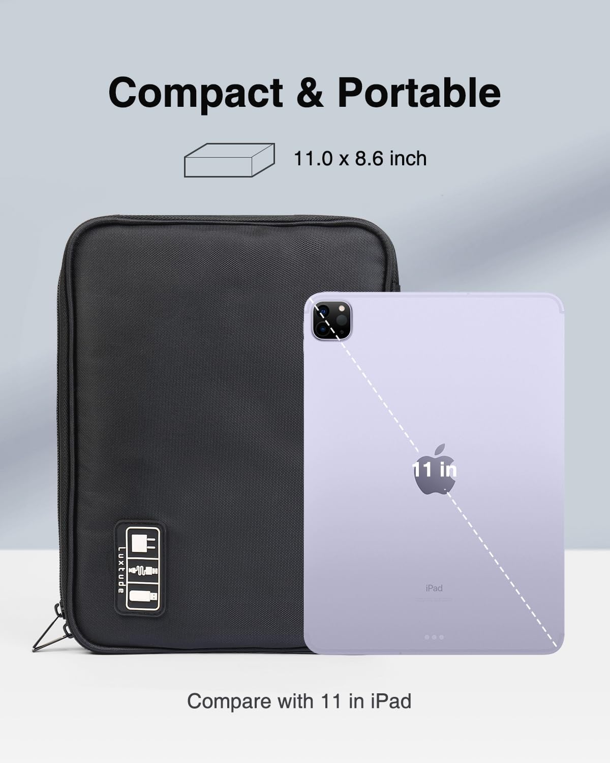 Luxtude Electronics Organizer Travel Case, Cable Organizer Bag, Portable Cord Organizer Travel, Travel Case for Chargers and Cords, Tech Bag, Flying Trip Essentials for Cable Storage/Tech Storage