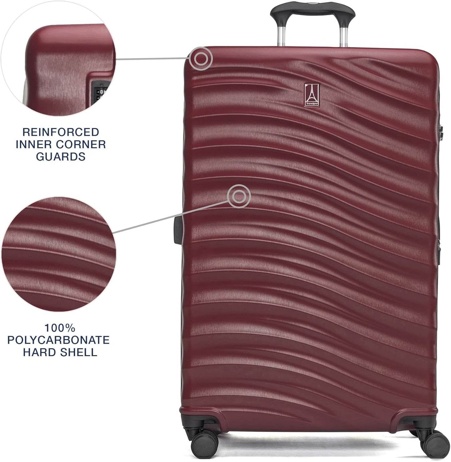 Travelpro Maxlite Air V2 Hardside Expandable Luggage, 8 Spinner Wheels, Lightweight Hard Shell, TSA lock, Cabernet, 2-Piece Set (21/28)