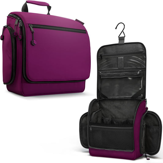 VENTURE 4TH Hanging Travel Toiletry Bag for Women & Men - Travel Organizer with Expandable Compartments & Removable Clear Pouch for Toiletries (Purple)