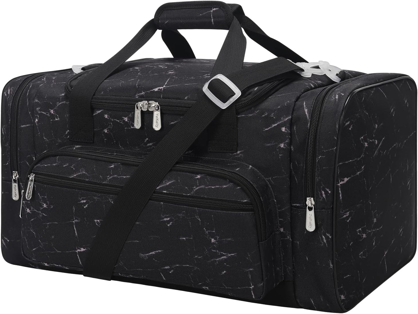 20 inch Sports Duffel Bag - for Travel Gym - Black Marble
