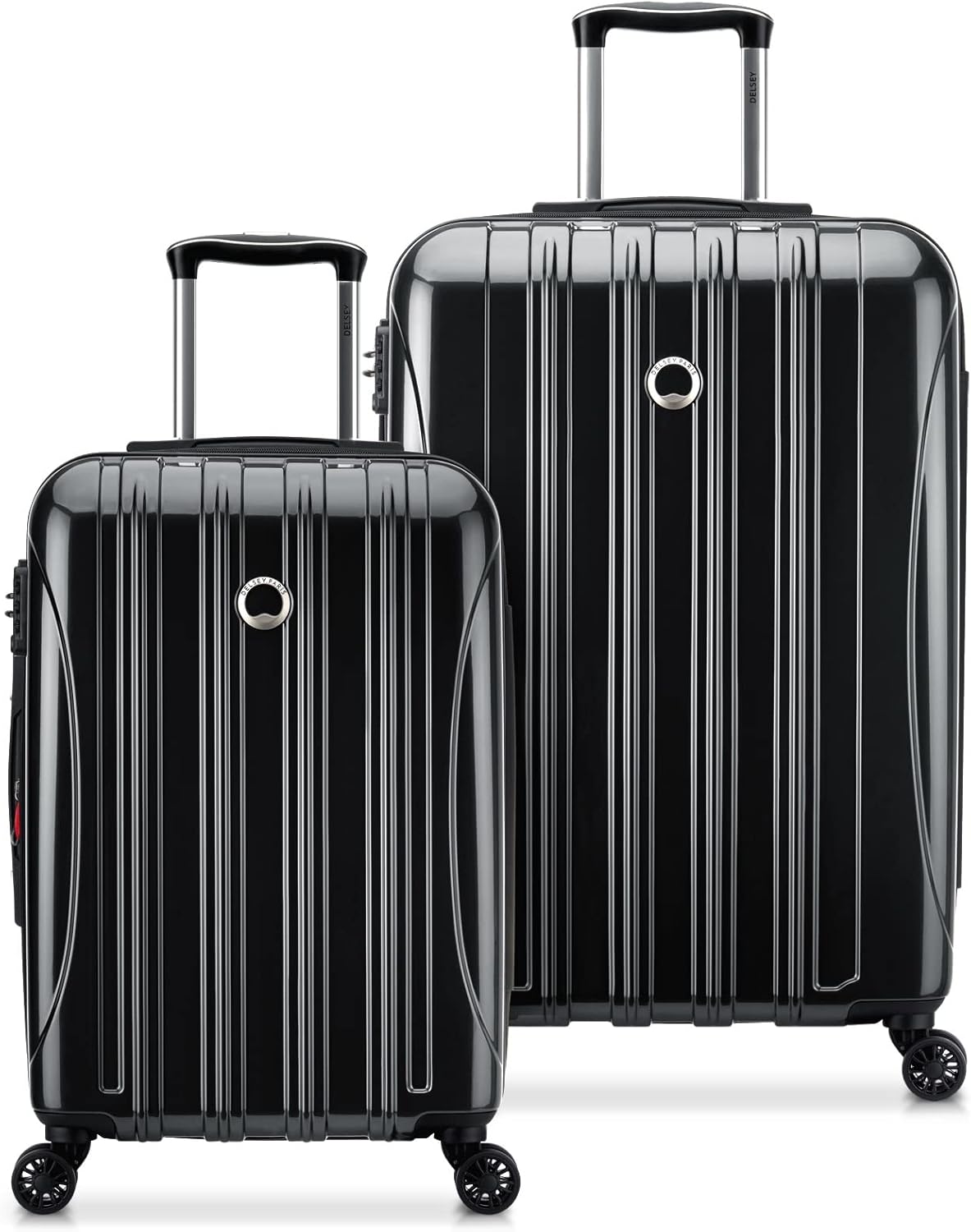 DELSEY PARIS Helium Aero Hardside Expandable Luggage with Spinner Wheels, Black, 2-Piece Set (21/24)