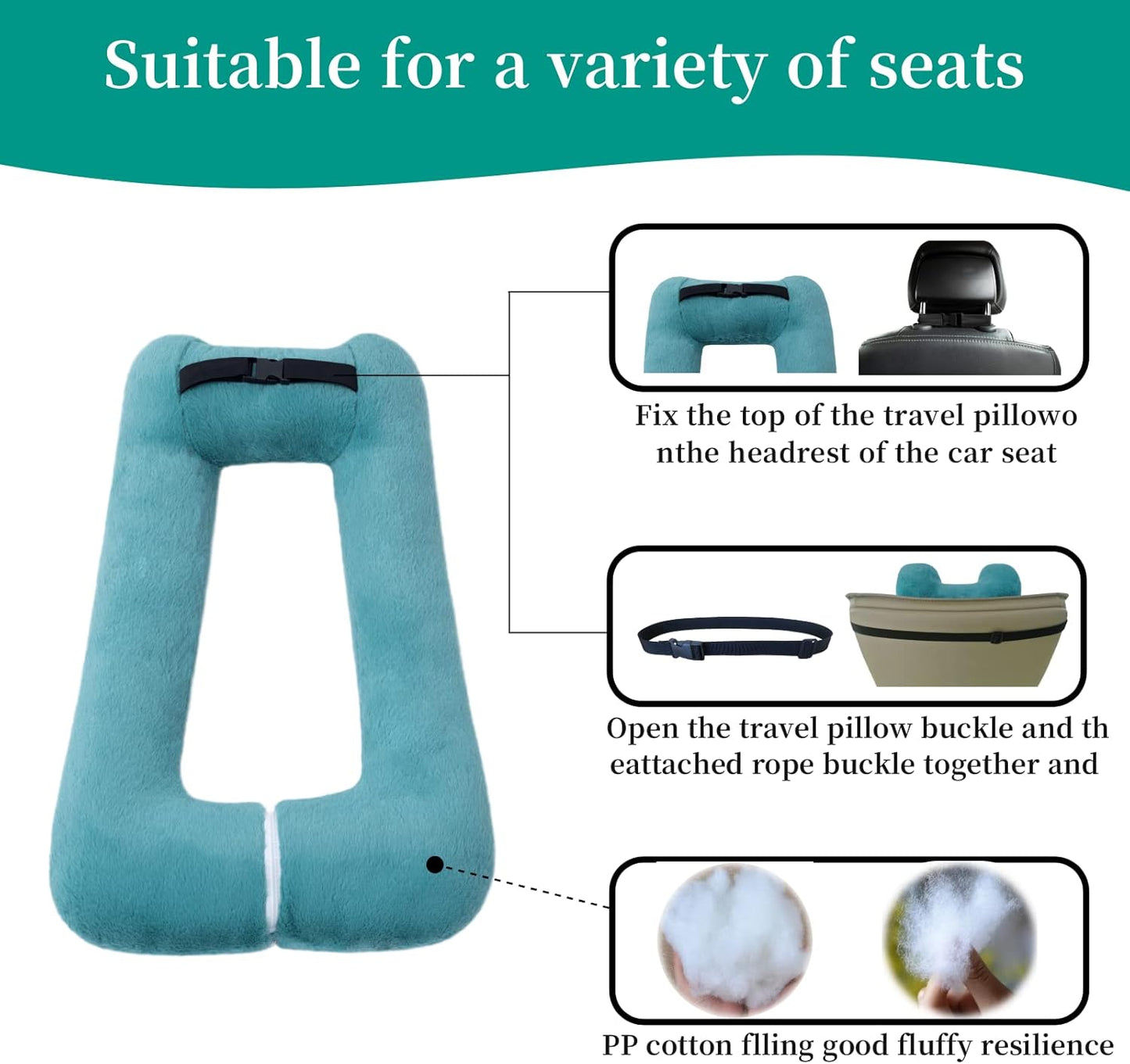 Travel Pillow Upgraded Version of Aircraft Travel Neck Pillow with Storage Bag, Sleep Pillows for Travel by Train, Car, or Plane, Supporting The Head and Body, Travel Pillow for Kids