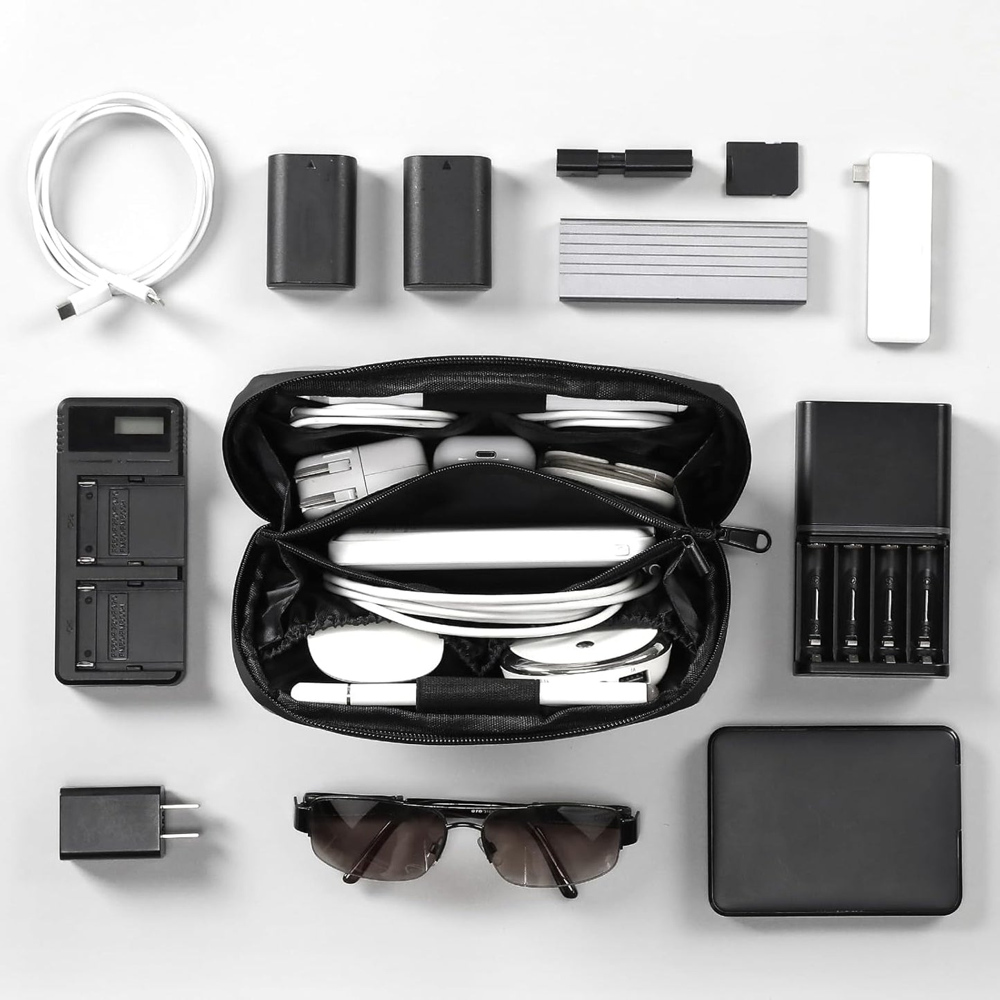 RIGHT AWAY Electronic Organizer,Waterproof Travel Accessories Storage, Tech Pouch for Cord, Power bank, Airpods, Daily Items