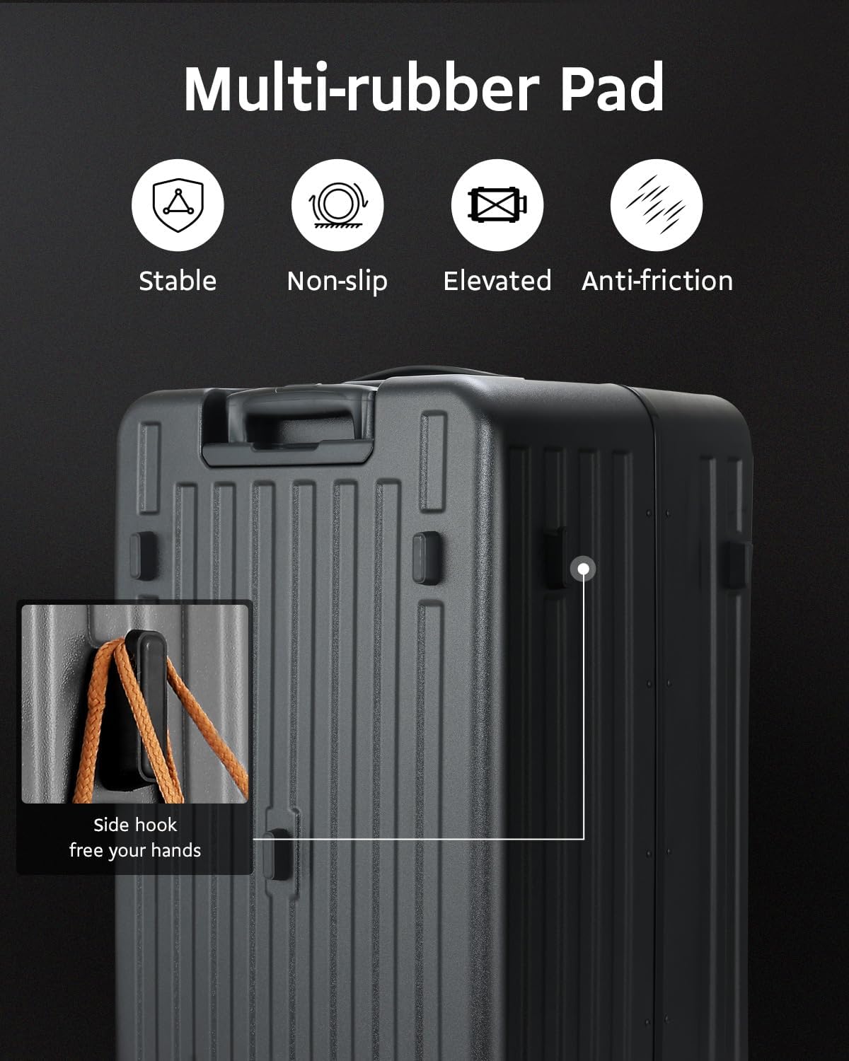 Luggage Sets 2 Pieces, 20 Inch Carry On Luggage and 29 Inch Checked Luggage with Spinner Wheels, Lightweight ABS+PC Hardshell Trunk Suitcases with Aluminum Frame, Top Opening (Black, 20/29)