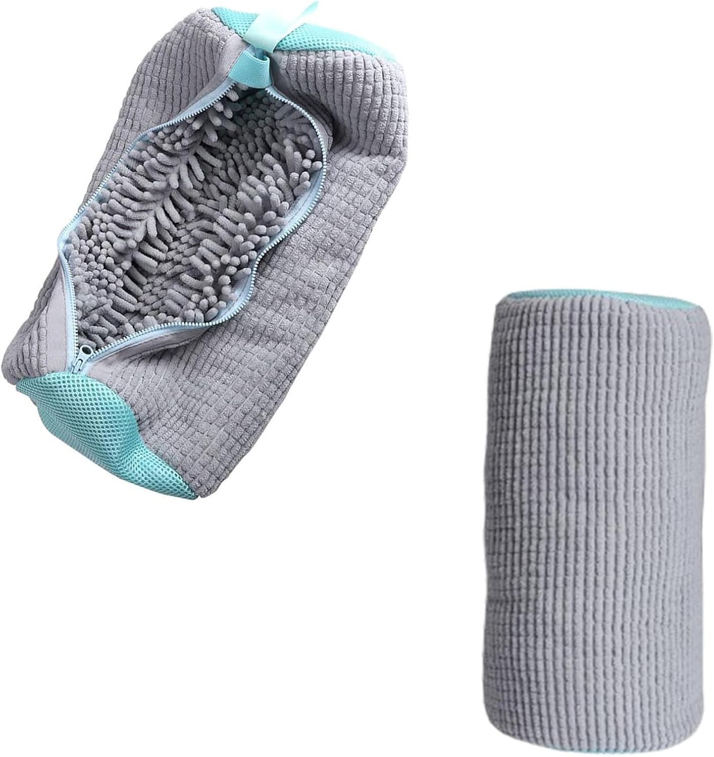 Shoes Laundry Bag Keep Shoes Clean, 2 Pcs Set - Shoe Wash Bag for Washing Machine, 360° Wrap Shoe Washing Bag for Sneakers, Boots & Delicate Footwear, Reusable Shoe Cleaning Bag (Grey)