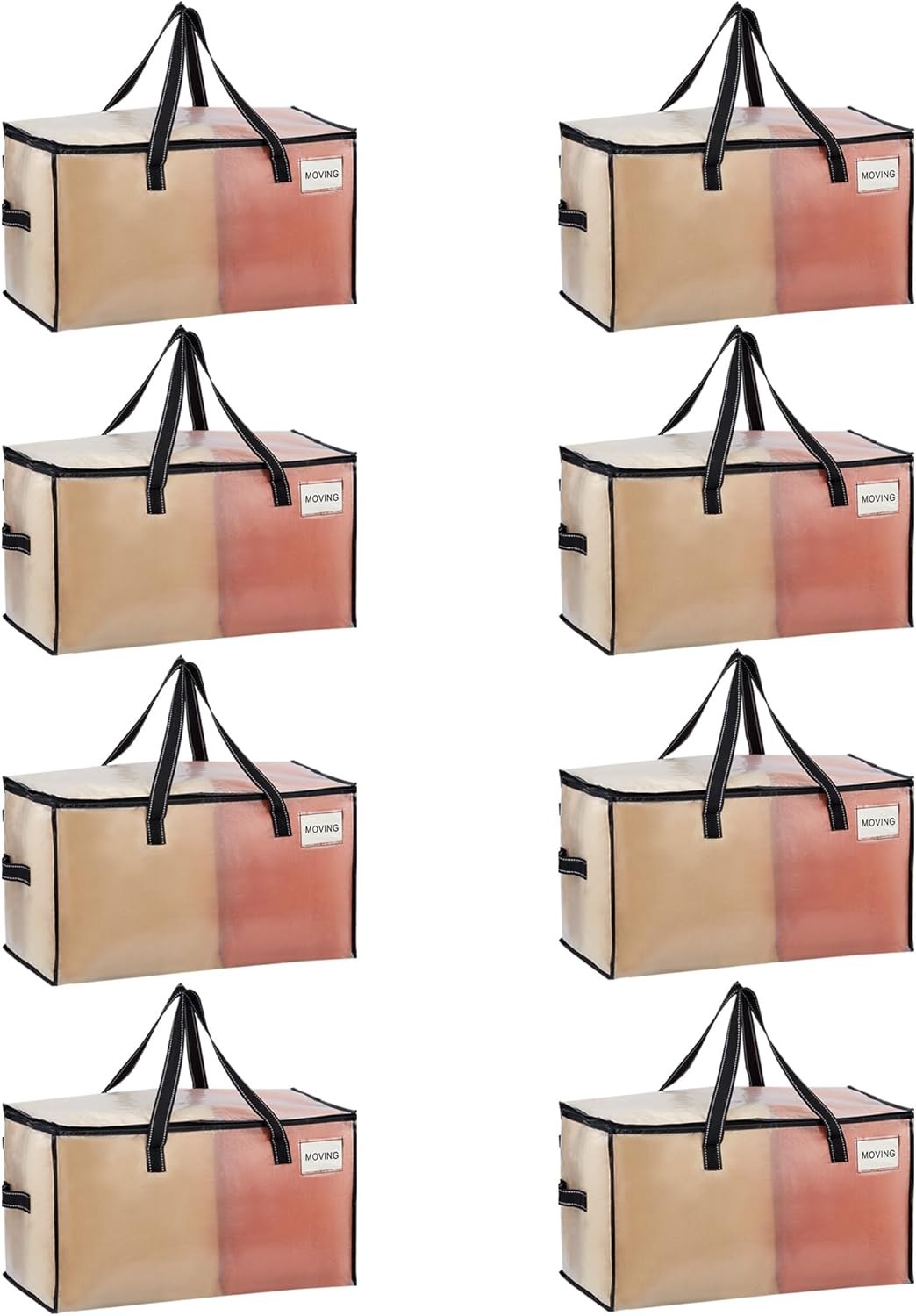 VENO 8 Pack Moving Bags, Comforter and Blanket Storage Bags for Closet, Moving Boxes, Boxes with Lids Alternative, College Dorm Packing Supplies, Foldable Heavy-Duty Tote with Window (Clear, 8 Pack)