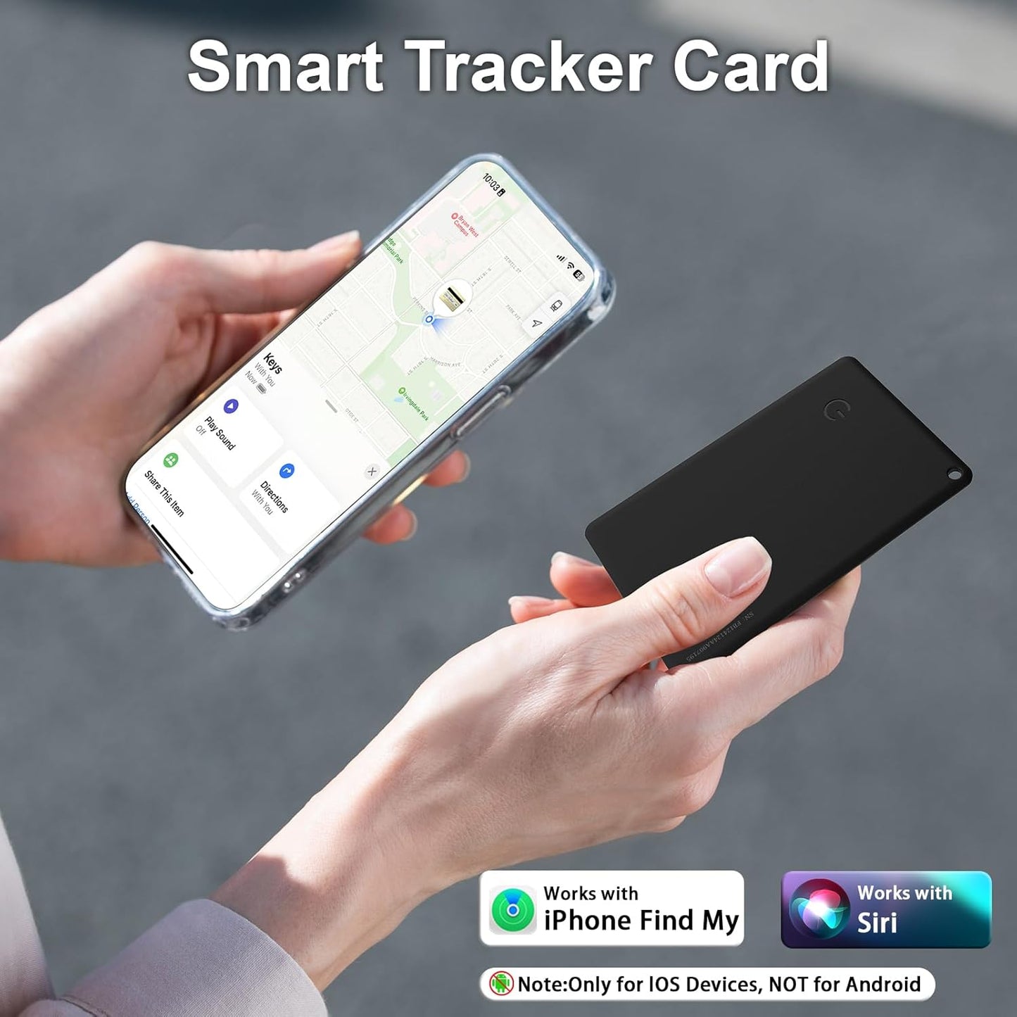 Wallet Tracker Card for Find My (iOS Only), Slim Wallet Finder, Smart Bluetooth Tracker Tag, Tracking Device Item Locator for Wallets Kids Keys Luggage Passport Backpacks Laptop and More