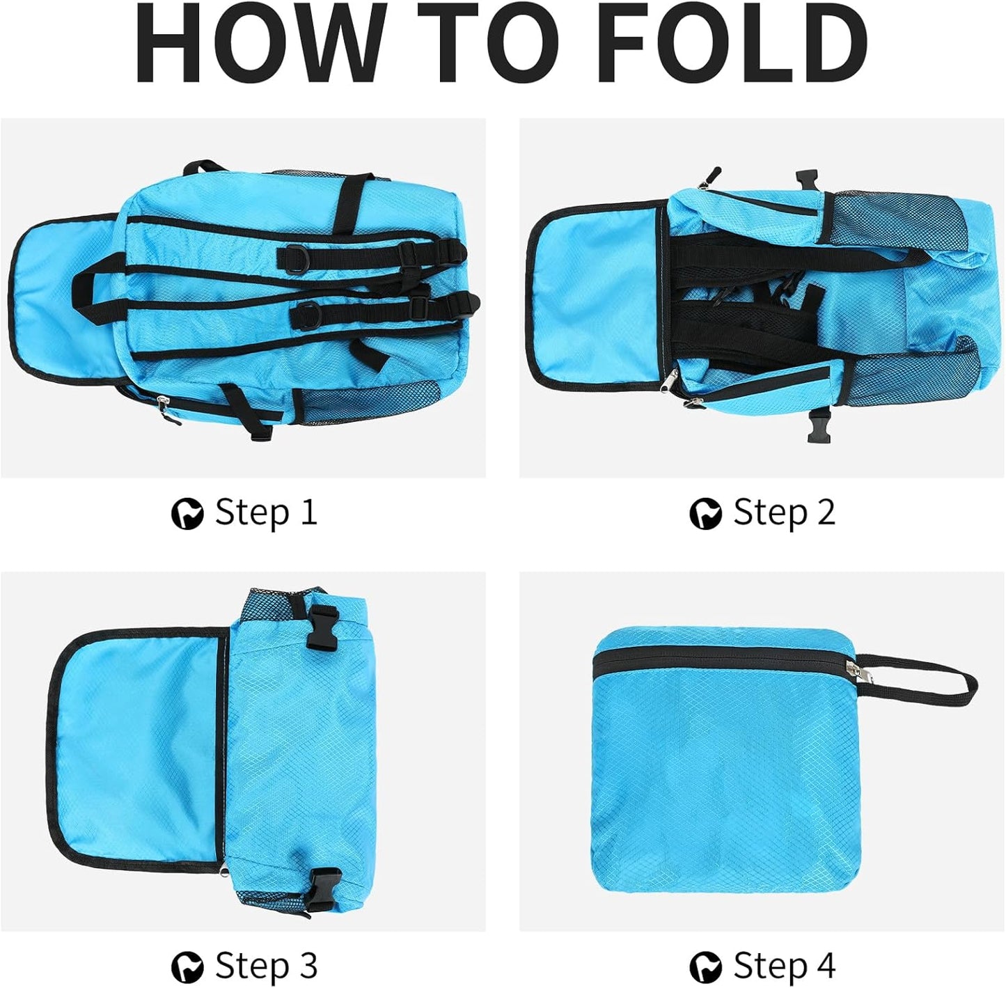 Large Hiking Daypack,30L Waterproof Hiking Backpack Packable Lightweight Travel Day Pack for Women Men (Blue, Large)