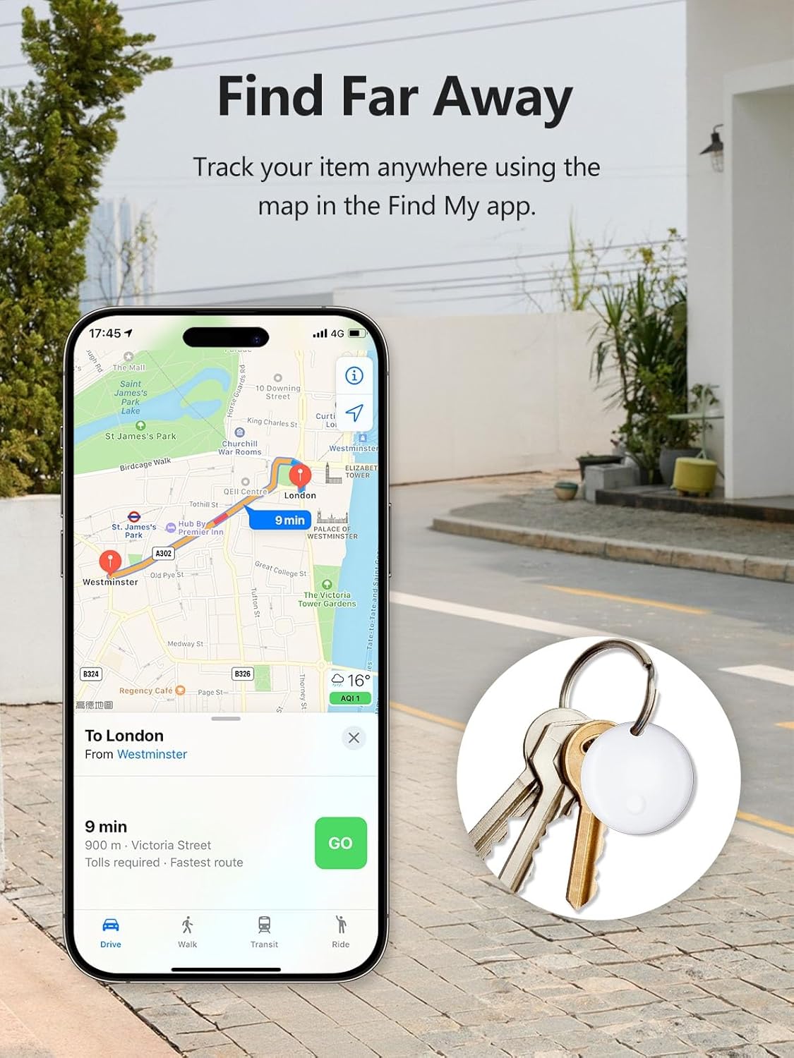Tracker Tags, Item Finder Work with Apple Find My (iOS Only), Tracking Device Locator Smart Tag for Luggage, Keys, Wallet, Bike, Pets, Bags (White, 4 Pack)