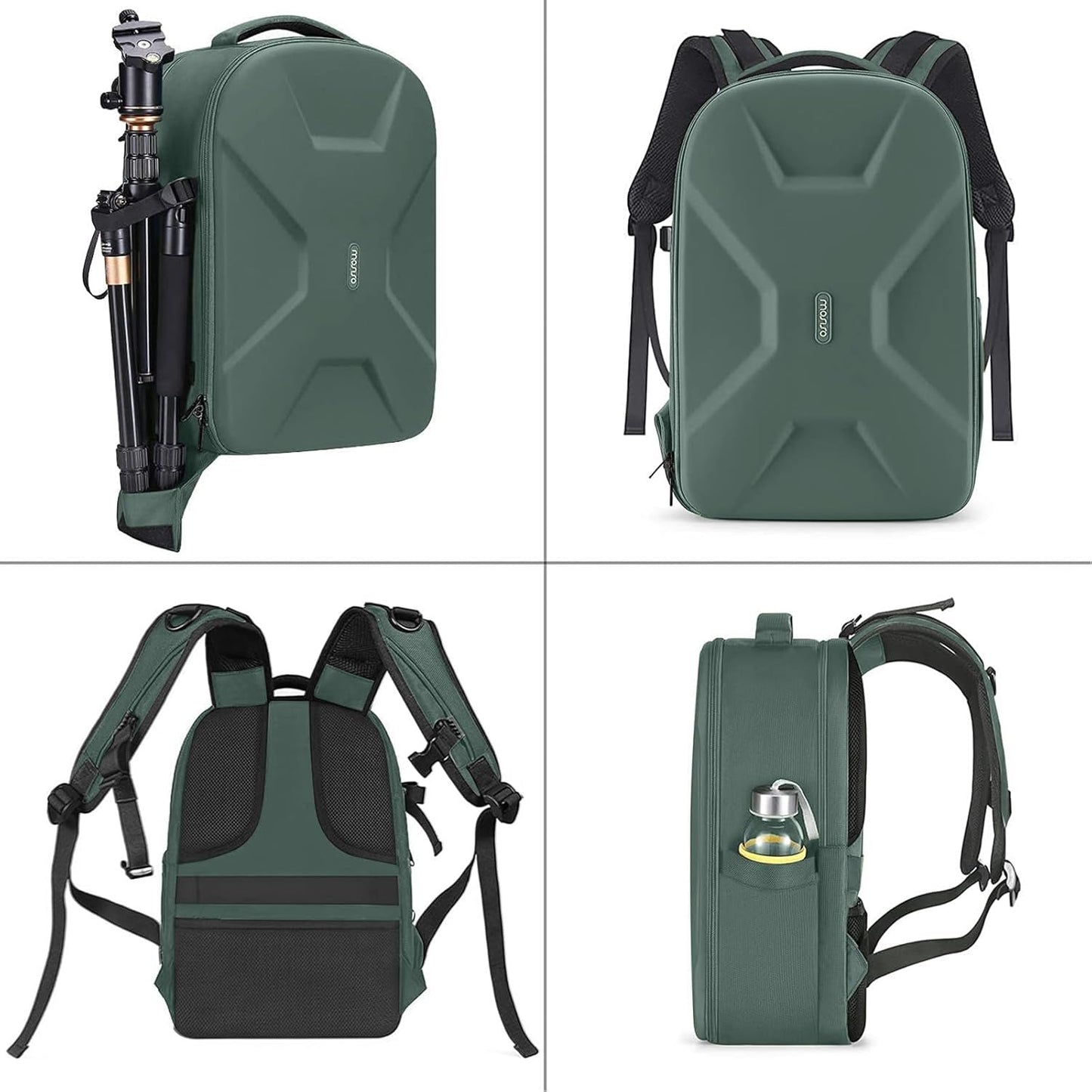 MOSISO Camera Backpack, DSLR/SLR/Mirrorless Photography Camera Bag 15-16 inch Waterproof Hardshell Case with Tripod Holder&Laptop Compartment Compatible with Canon/Nikon/Sony, Emerald Green