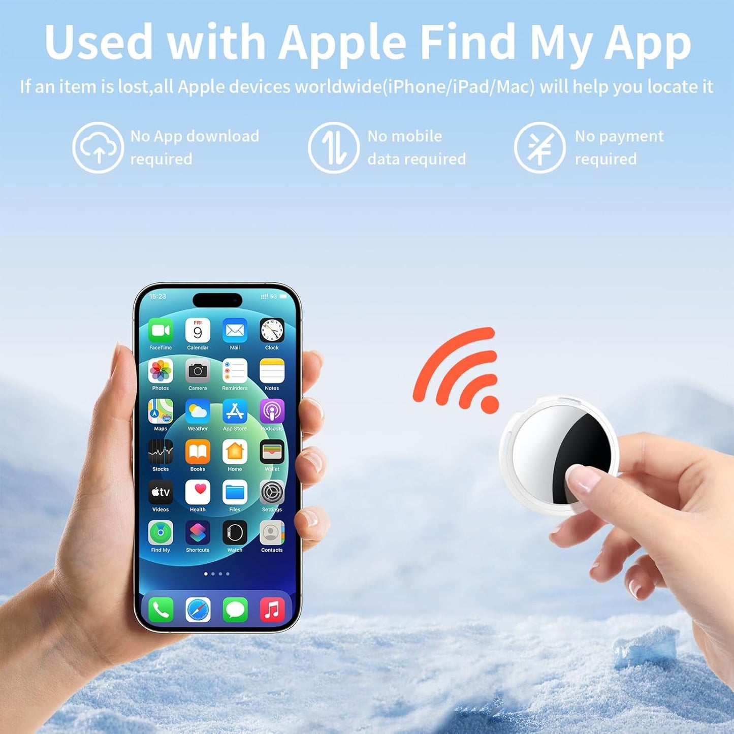 Tracker Tags-4 Pack [Apple MFi Certified] Pair with Apple Find My(iOS Only) Smart Bluetooth Tracking Tags Key Finder Item Locator Waterproof Worldwide Tracker for Pets Wallet Backpack Dogs Luggage