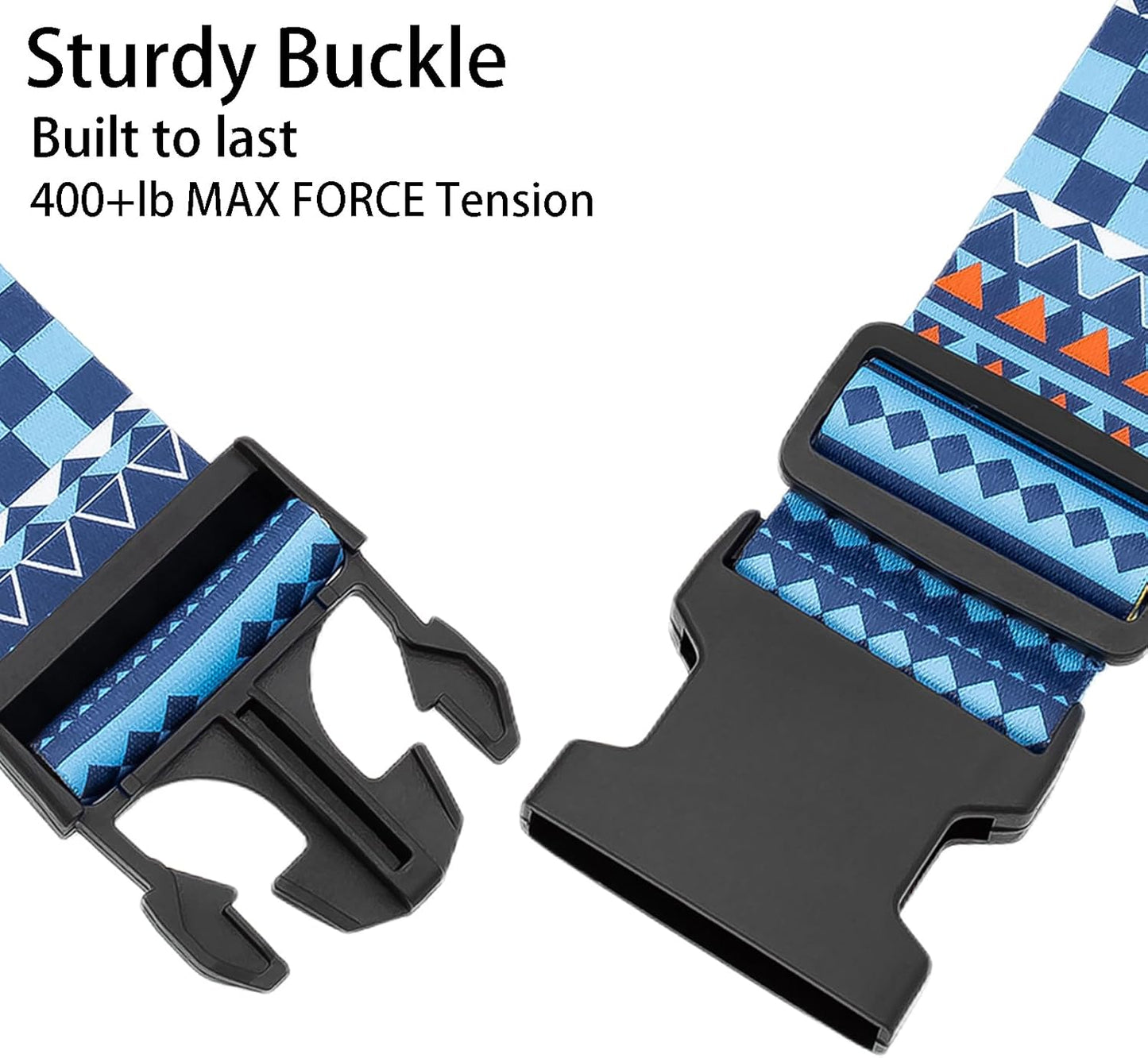 Bohemia Luggage Straps for Suitcases, Adjustable Luggage Travel Belts to Keep Luggage Security While Travel, Strong Polyester Fabric, Easy-to-Recognize Stylish Design Travel Accessories, 2 Pack