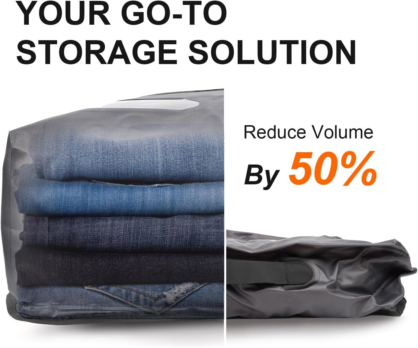 Niveaya Vacuum Bags for Travel with Wireless Pump, Reusable Compression Storage Bags for Suitcases & Closet, Space Saver, Waterproof & Durable