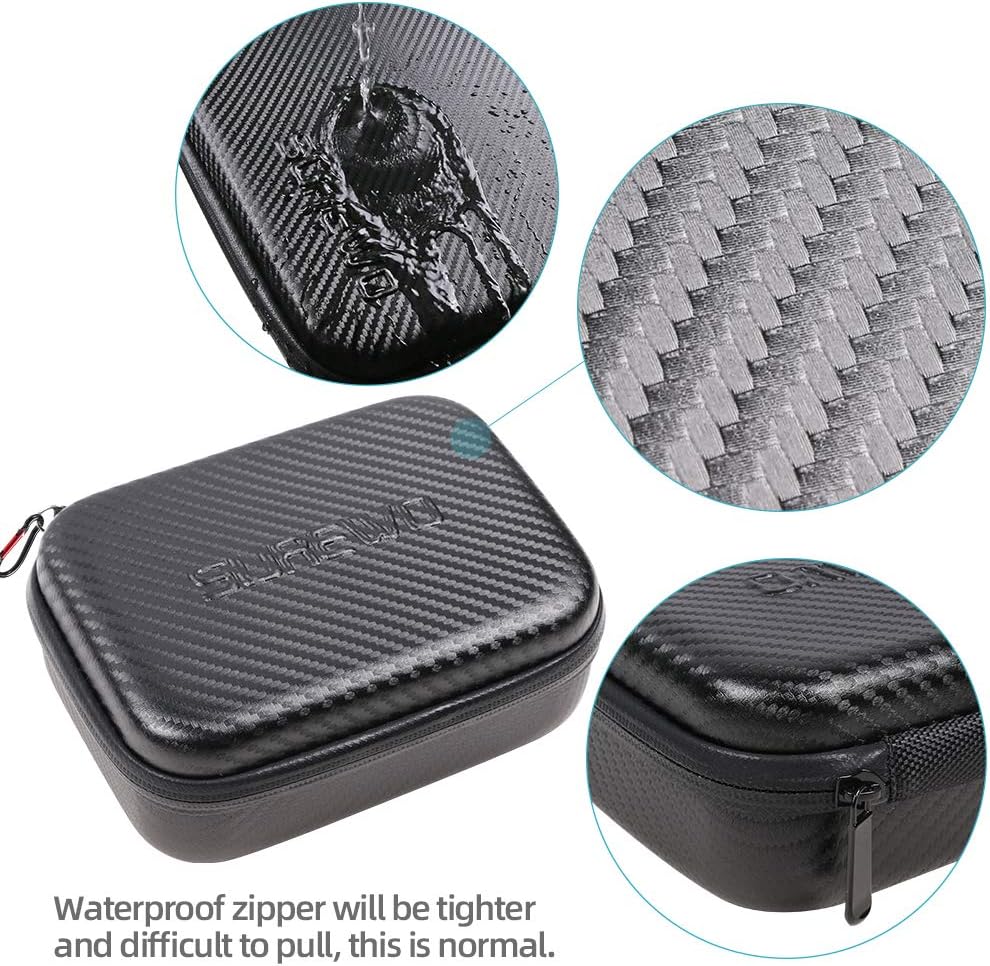 SUREWO Surface-Waterproof Carrying Case Compatible with GoPro Hero 13/12/11/10/9/8/7/(2018)/6/5 Black,DJI osmo action,AKASO/Campark/YI Action Camera and More