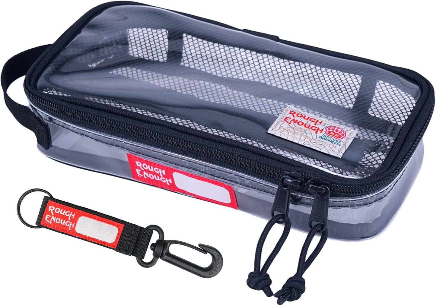 Rough Enough Clear Travel TSA Approved Toiletry Bag Small Toothbrush Case Shaving Kit Organizer Pouch for Women Men
