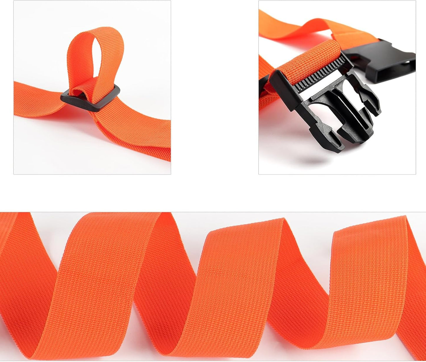 2Pcs Luggage Straps for Suitcase Travel Accessories TSA Approved, 80In Long Belts to Keep Your Suitcase Secure, Adjustable Bag Straps with Quick-Release Buckle for Travel Bag Closure, Orange