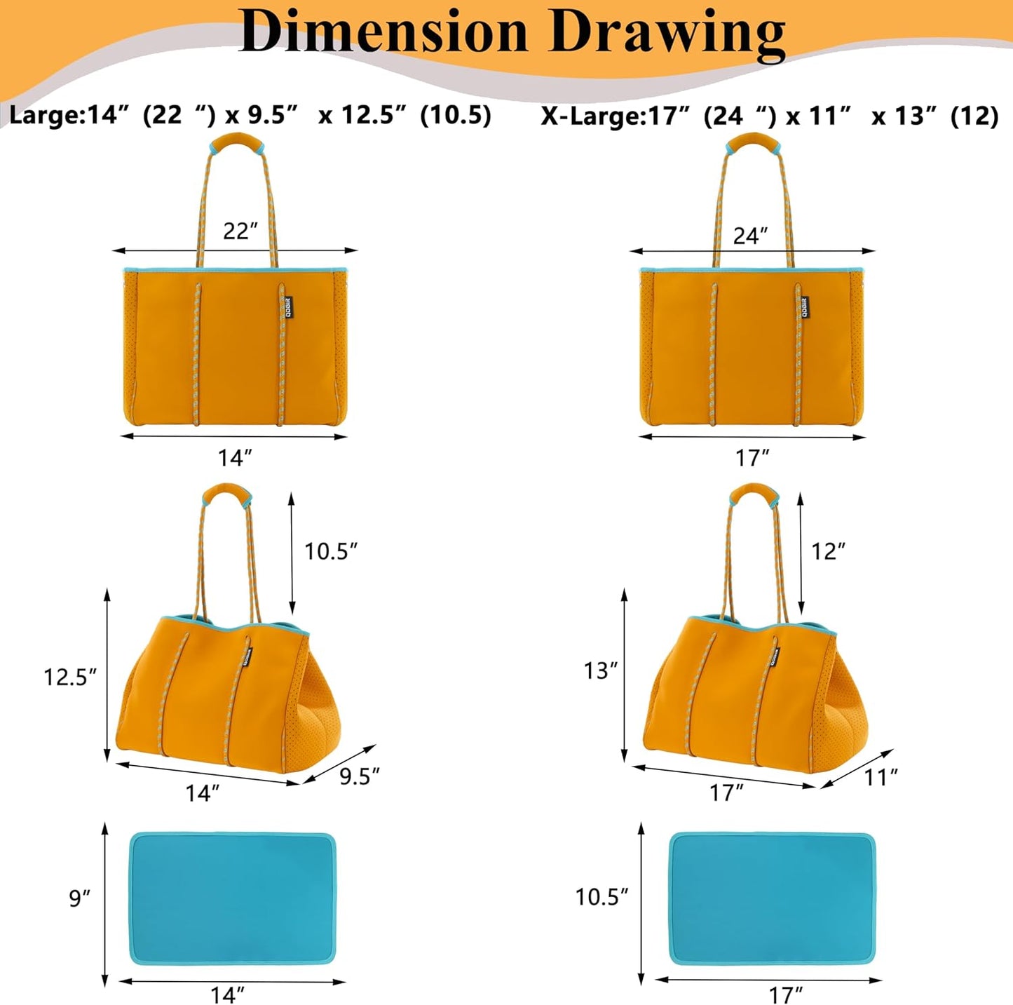 QOGiR Neoprene Multipurpose Beach Bag Tote with Inner Zipper Pocket … … … …