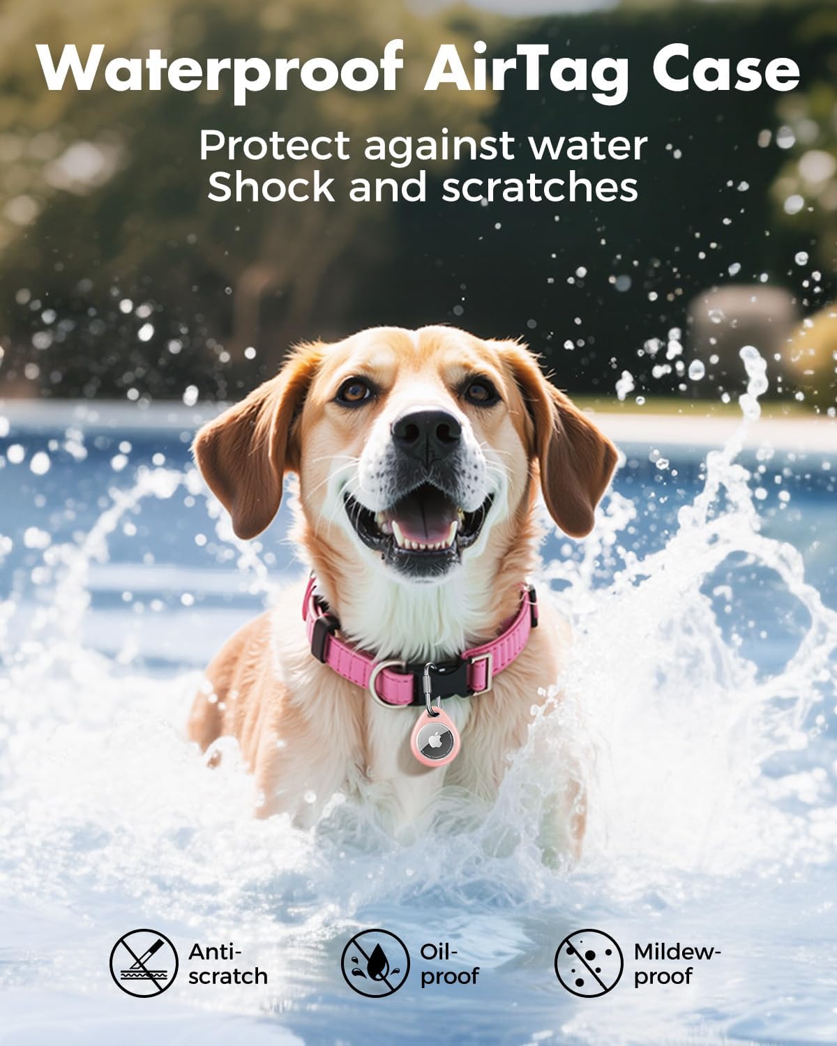 UNBREAKcable AirTag Holder for Apple - 4 Pack Air Tag Case [Professional Carabiner] [Waterproof] [Shockproof] TPU AirTag Keychain for Kids, Pets, Keys, Luggage, Backpacks