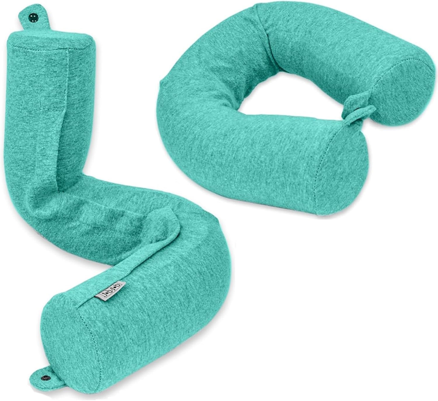 Dot&Dot Green Twist Memory Foam Kids Travel Pillow for Airplanes - Kids Neck Pillows for Sleeping - Airplane Pillow for Neck Support, Chin, Lumbar, Leg - Adjustable Toddler Neck Pillow