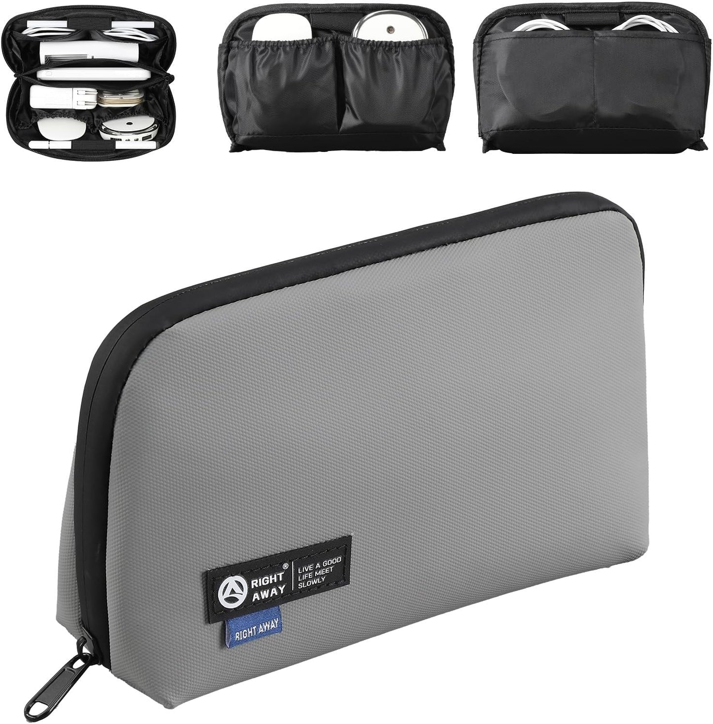 RIGHT AWAY Electronic Organizer,Waterproof Travel Accessories Storage, Tech Pouch for Cord, Power bank, Airpods, Daily Items