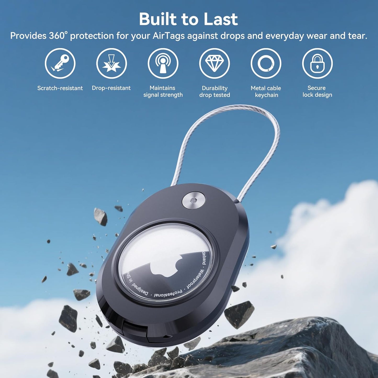 DDJ 4-Pack Luggage Tag Case for Apple Air Tracker Tag & Moto Tag with Wire Cable Lock, Waterproof, Anti-Lost Air Tags Holder with Name ID Cards for Travel, Luggage, Keys, Backpacks, Dog, Pets, Bags