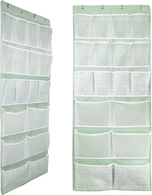18 Pocekts Over the Door Shoes Organizer,Behind Door Hanging Storage Pocekt for Sock,Underwear,Hat,Handbag,Back of Door Hanging Shelf for Bedroom,Bathroom,Entryway,Storeroom,Pantry,Dorm,Nursery,2 Pack