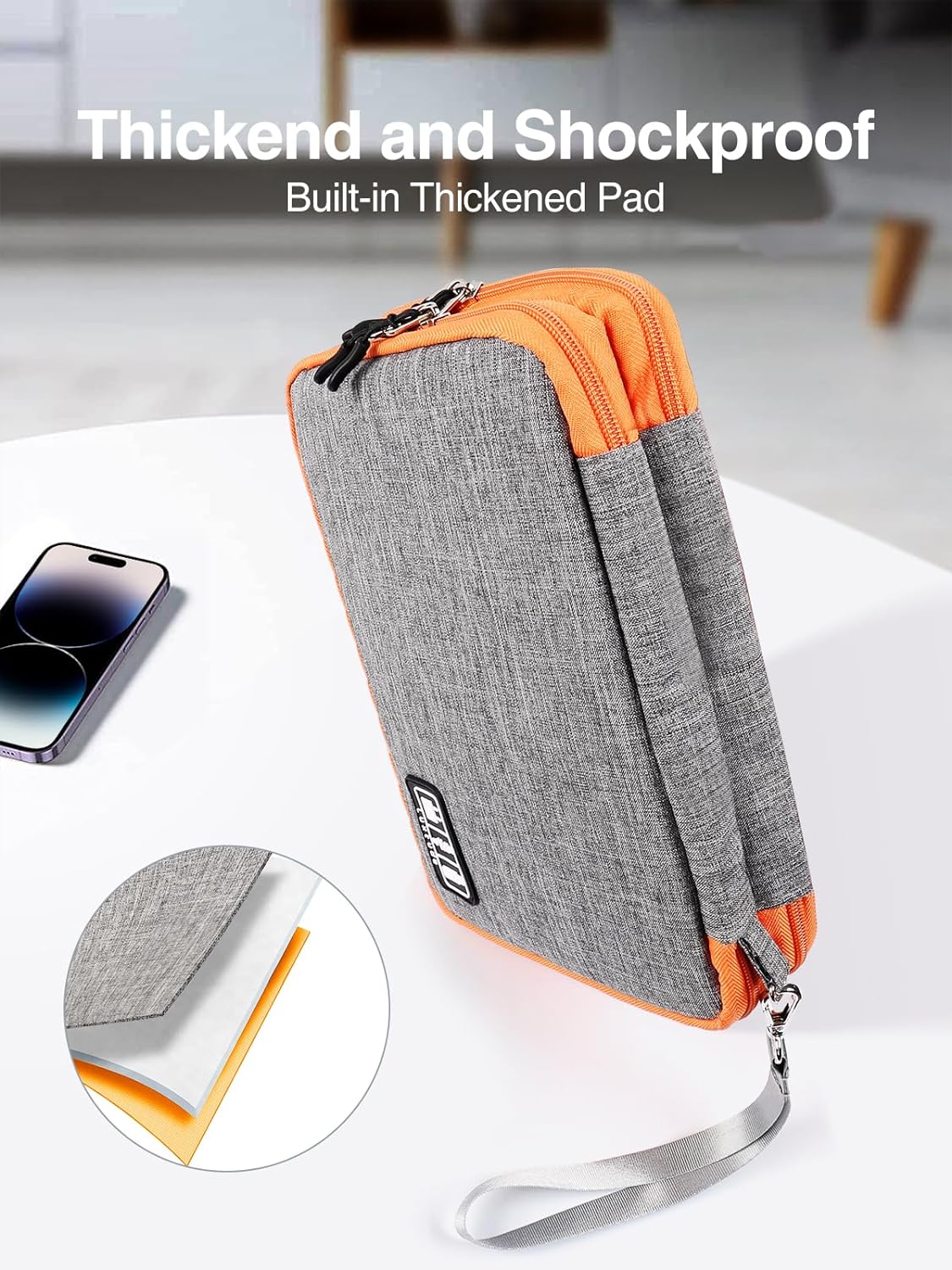 Luxtude Travel Cable Organizer Bag, Electronic Organizer Travel Case Large, Cord Organizers Bag, Tech Bag for Cable Storage/Cord Storage/iPad Pro(up to 11")/Wall Charger/Electronic Accessories