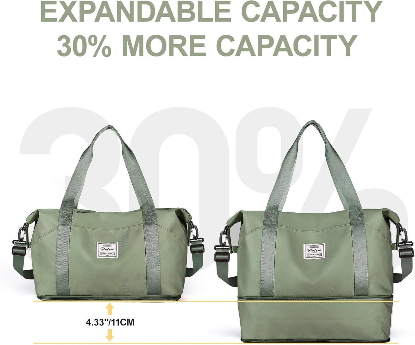 Travel Duffel Bag, Sports Tote Gym Bag, Shoulder Weekender Overnight Bag for Women