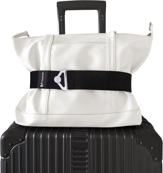 Luggage Straps for Suitcases Add a Bag Luggage Strap,2-in-1 Travel Belt for Luggage Straps Travel Belt Over Handle for Carry On Bag Adjustable Suitcase Belts Airport Travel Accessories Black