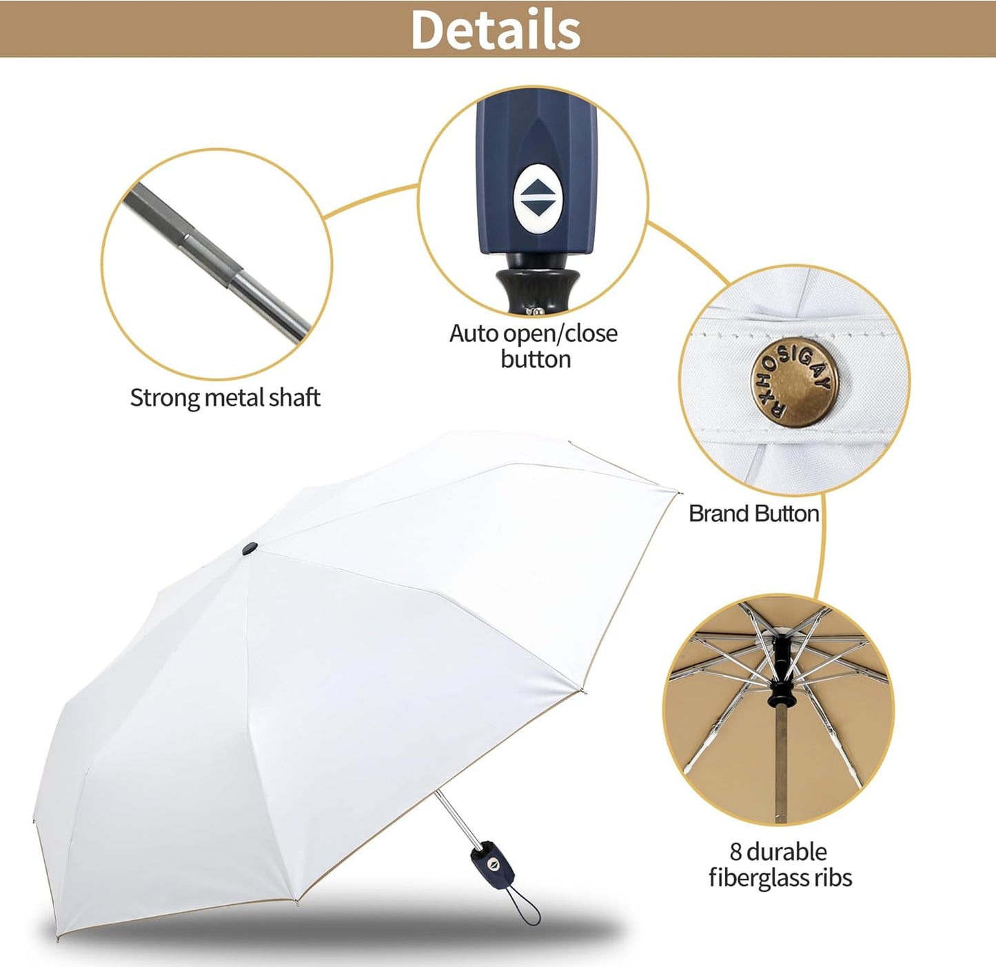 Color Coated Sun Umbrella UV Protection Compact Folding Windproof Parasols Travel Auto Open Close Shade Blocking UV