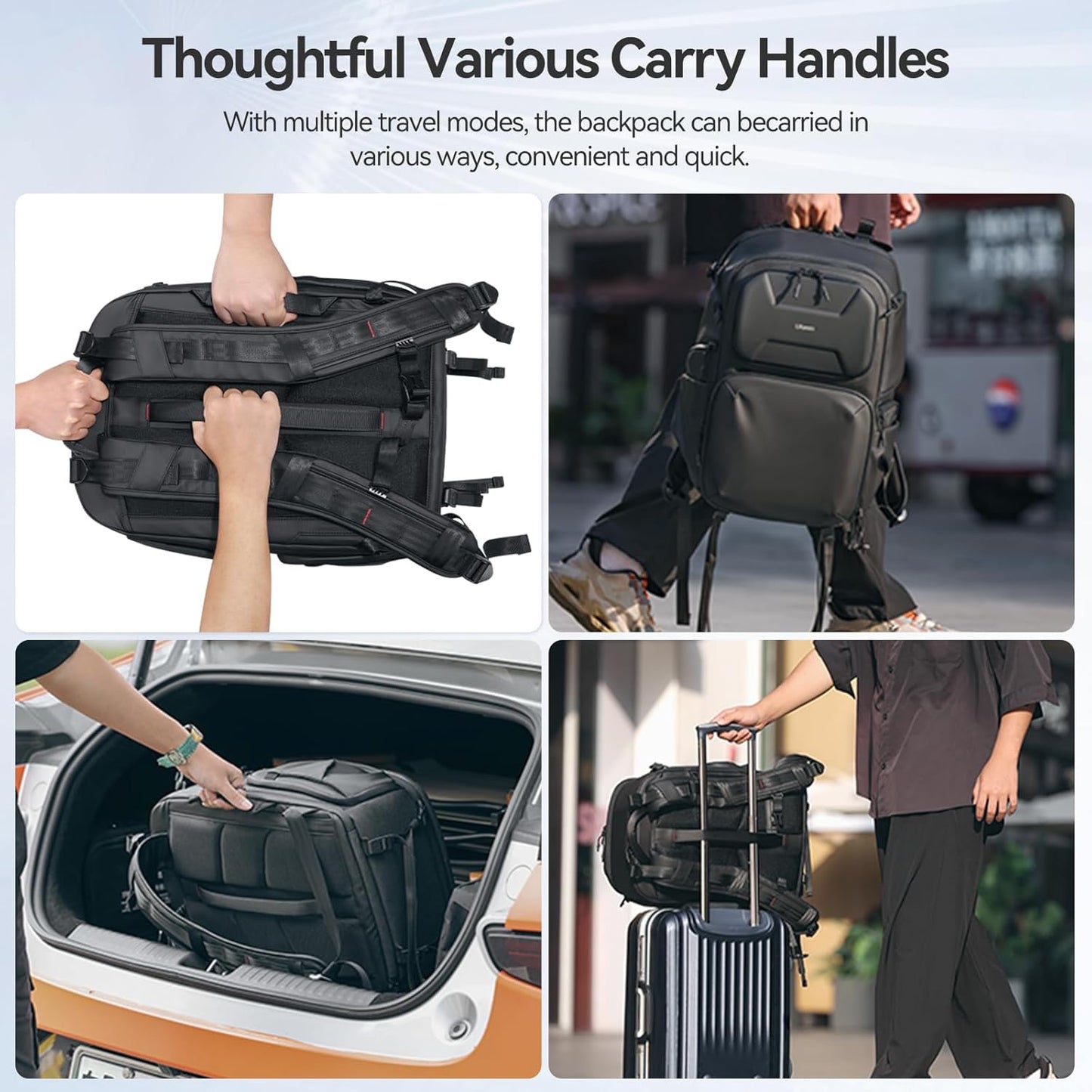 ULANZI BP10 Hardshell Camera Backpack 35L for DSLR Professional Photography Video Accessories Travel Tripod Strorage Large Splash-proof Hardshell Bag for Sony Canon Women Men w Tripod&Laptop Holder