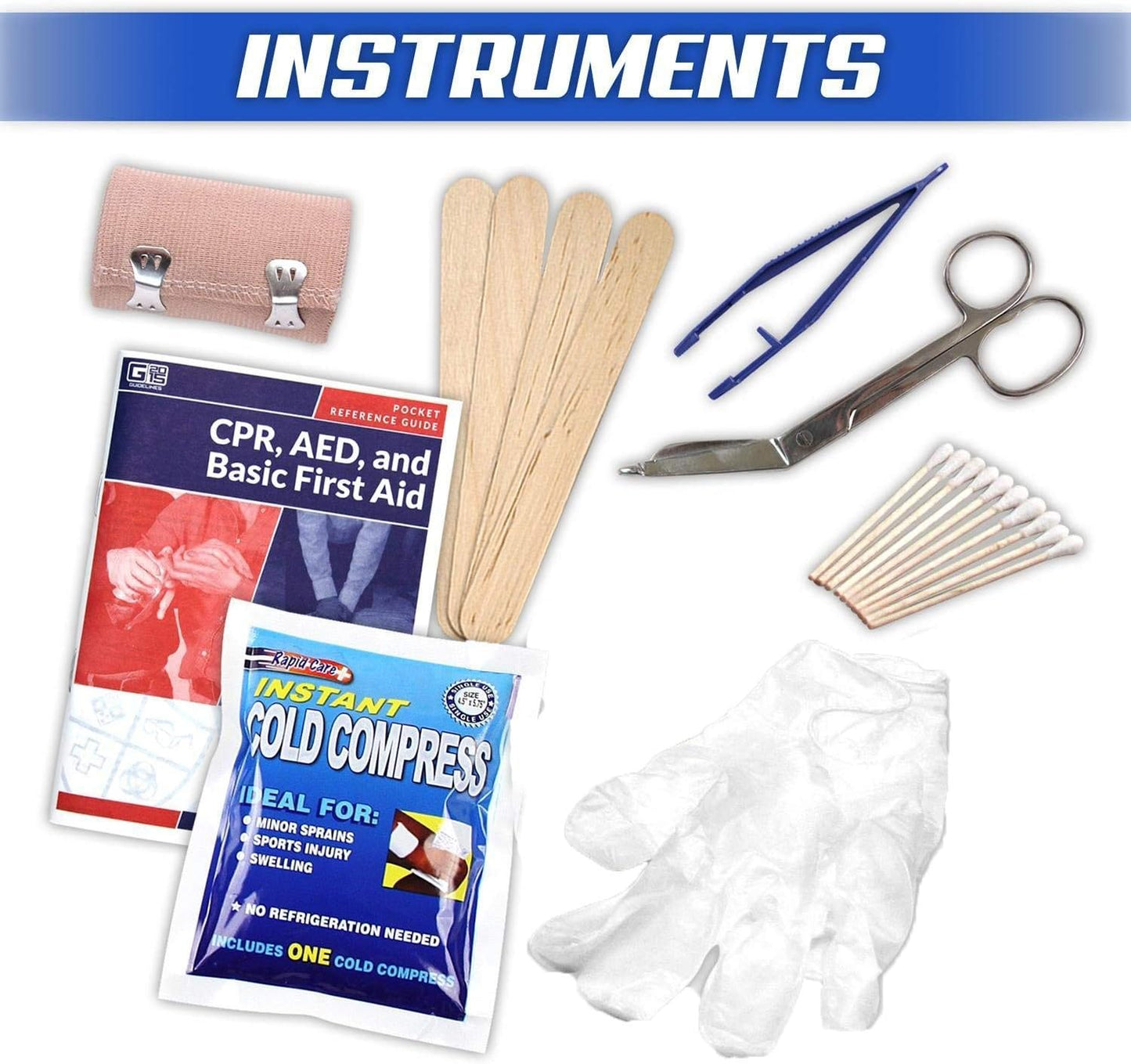 Rapid Care First Aid 80098 3 Shelf All Purpose First Aid Kit Cabinet, Class A+, Exceeds OSHA/ANSI Z308.1 2015, Wall Mountable