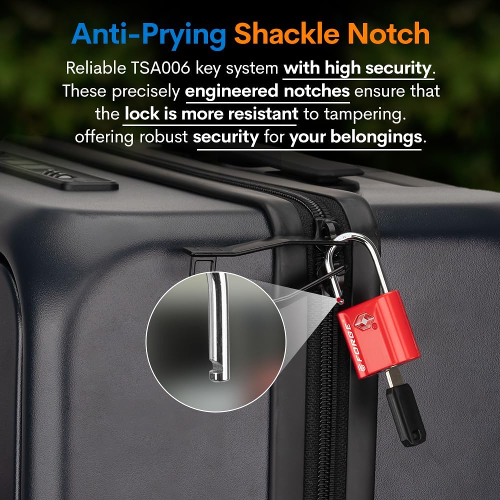 TSA Approved Luggage Locks, Ultra-Secure Dimple Key Travel Locks with Zinc Alloy Body