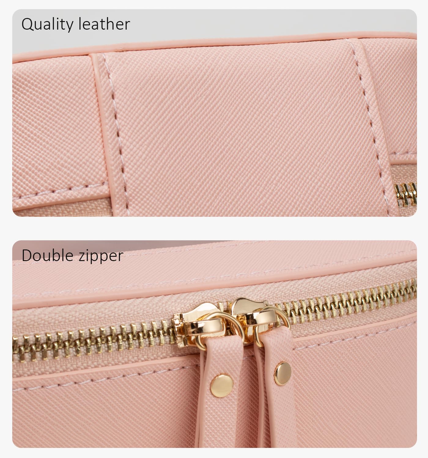 LETGO Clear Makeup Bags Set - TSA Approved Toiletry Bag with Handle Large Opening, Clear Toiletry Bags Case Pouch for Traveling Travel Car Orangizer Storage Essentials (Mini+Large Pink)