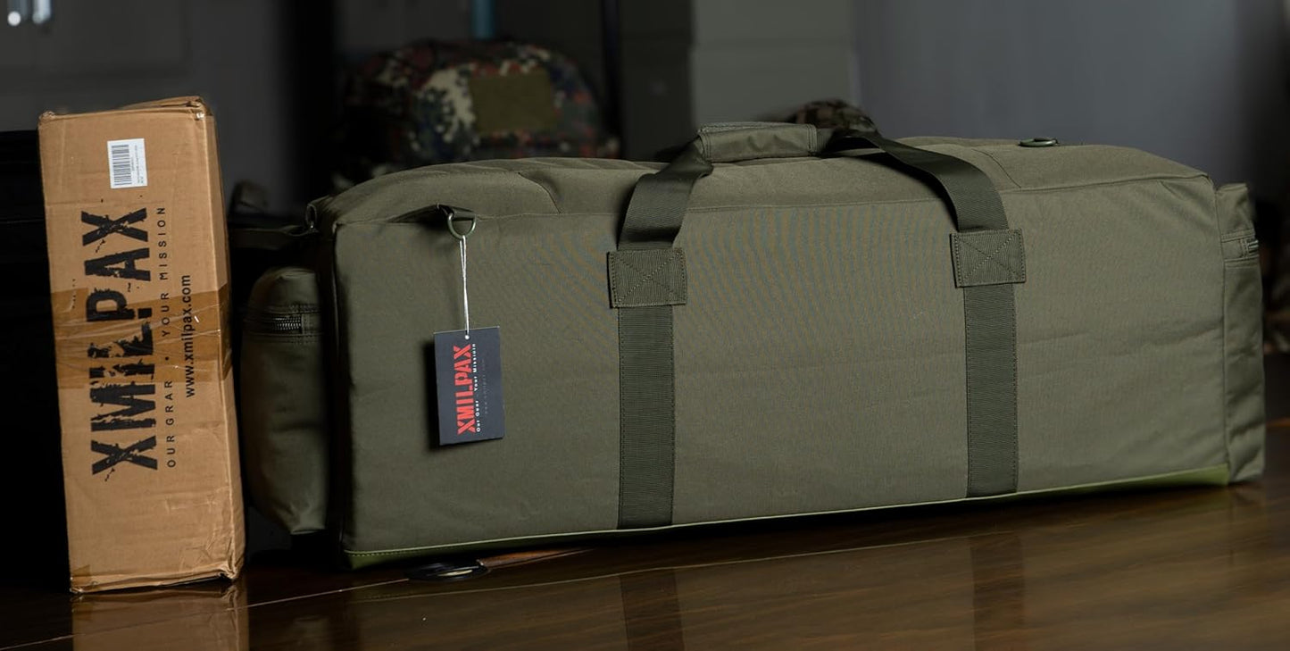 Large Military Duffle Bag Tactical Gear Load Out Bag Deployment Cargo Bag Travel Sports Equipment Duffel Luggage Bag with Backpack Straps 90L
