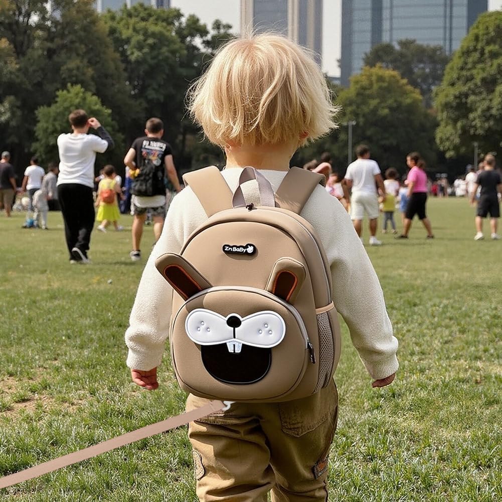 Padgene Toddler Backpacks Kids Preschool Backpack Waterproof Neoprene Animal Schoolbag Lunch backpack 3D Cartoon Mini Travel Bag for Boys Girls Ages 3-5