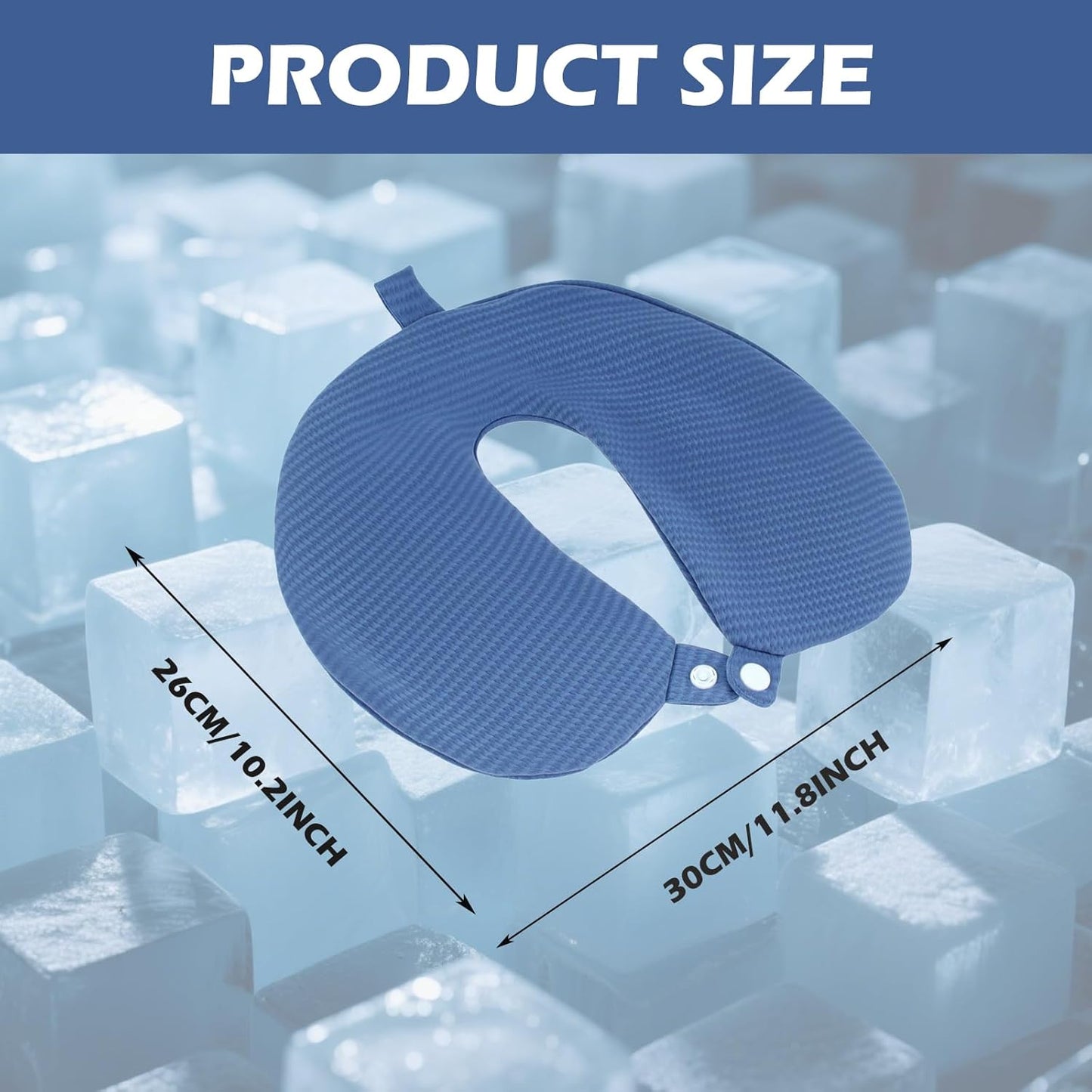 Travel Neck Pillow Cover, Neck Pillow Case with Zipper, Cooling, Pure, Soft and Smooh, Airplane Pillow Sleep Replacementt Washable (Only Pillow Covers, no Filler)