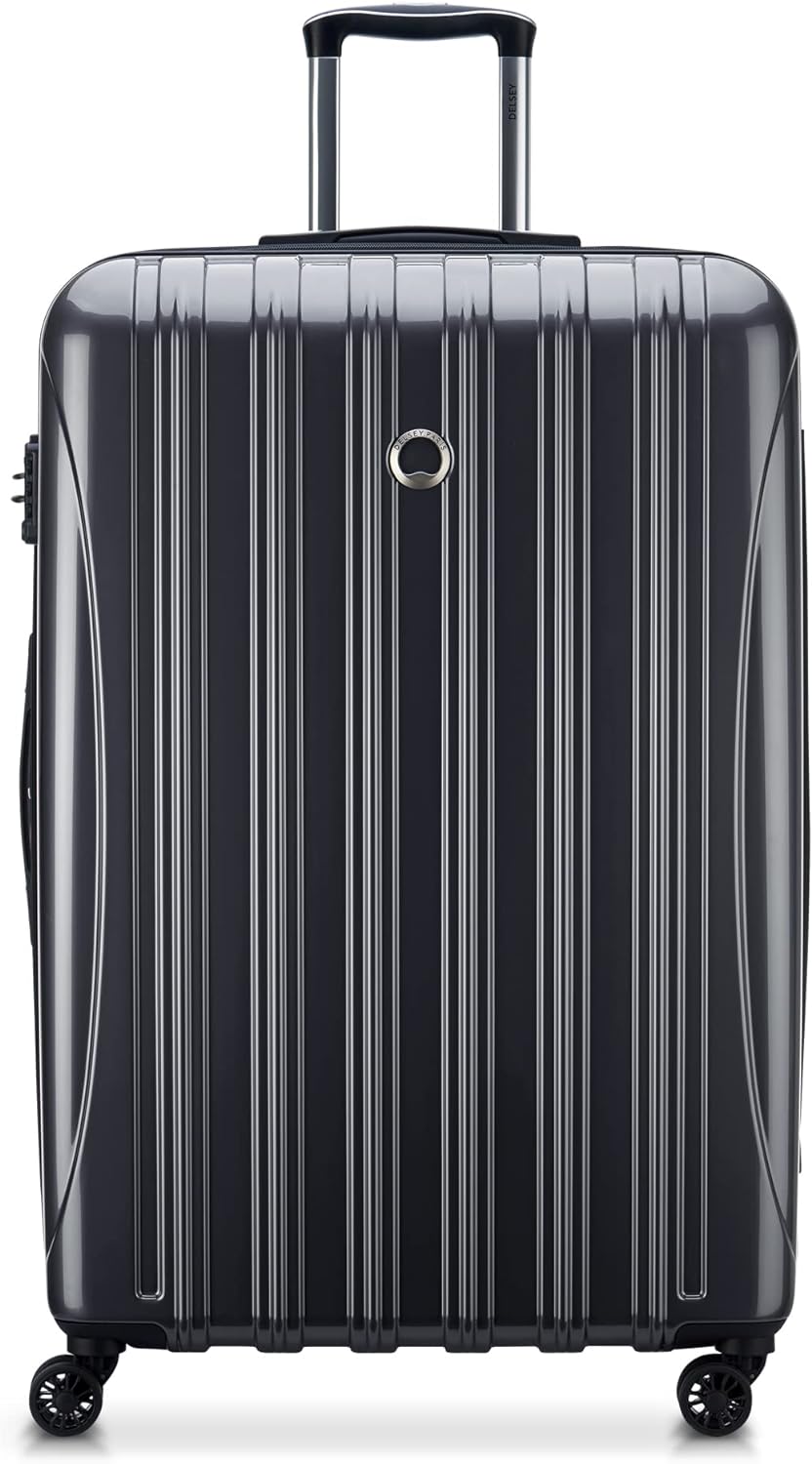 DELSEY PARIS Helium Aero Hardside Expandable Luggage with Spinner Wheels, Titanium, Checked-Large 28 Inch