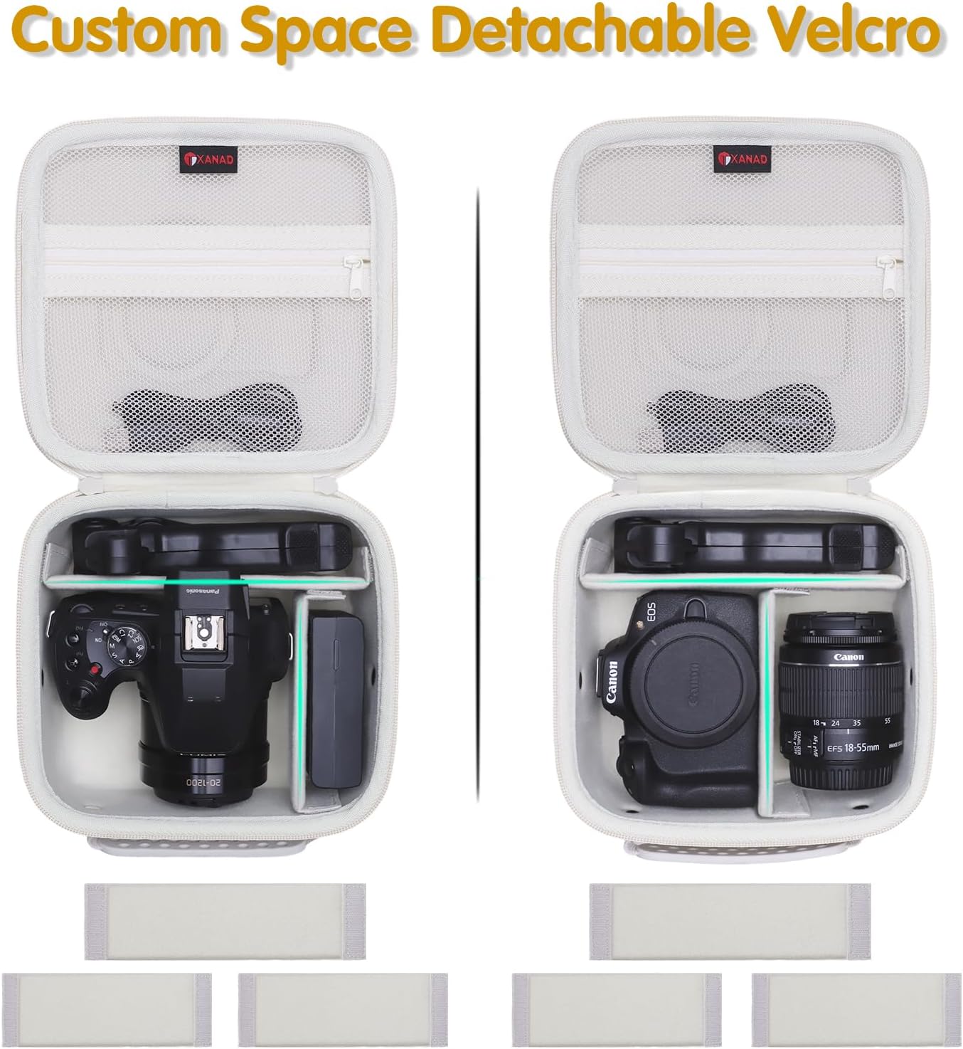 Hard Camera Case Bag Compatible with Canon EOS Rebel T7/T100/T6/R50/R6 or Kodak Pixpro AZ405/AZ425/AZ255/AZ401/AZ252/AZ528 DSLR Camera,for Canon Sony Kodak Panasonic Nikon Mirrorless Camera,Cream